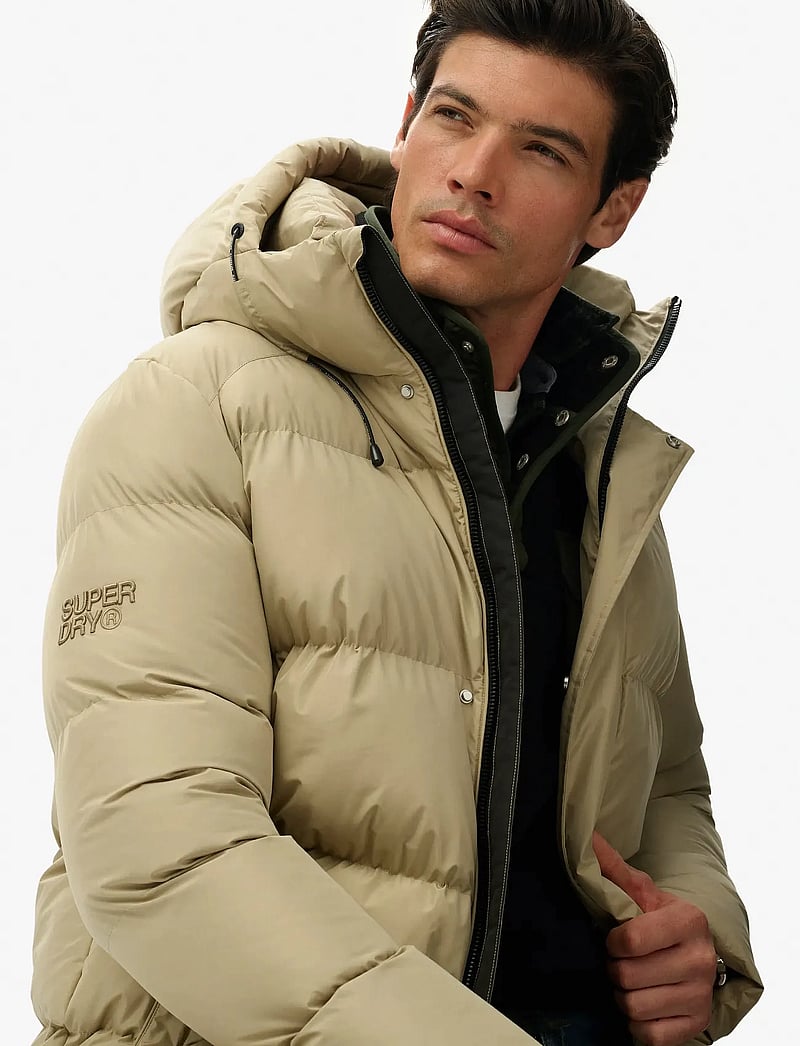 Superdry - HOODED 5 BAFFLE SPORTS PUFFER - voodriga joped - winter twig beige - 4