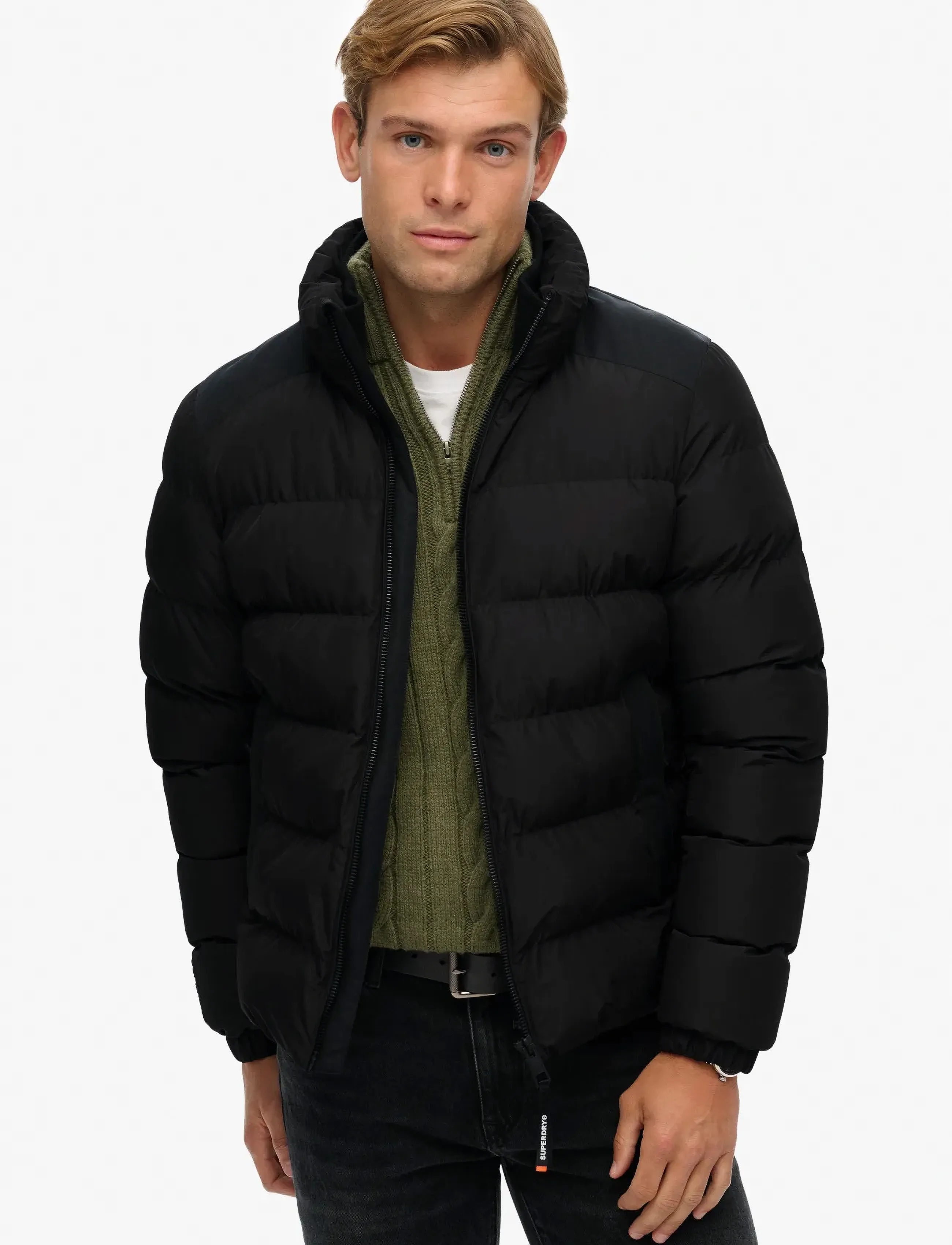 Superdry Sports Puffer Jacket, XXL, Jackets, Schwarz - Padded Männerswear