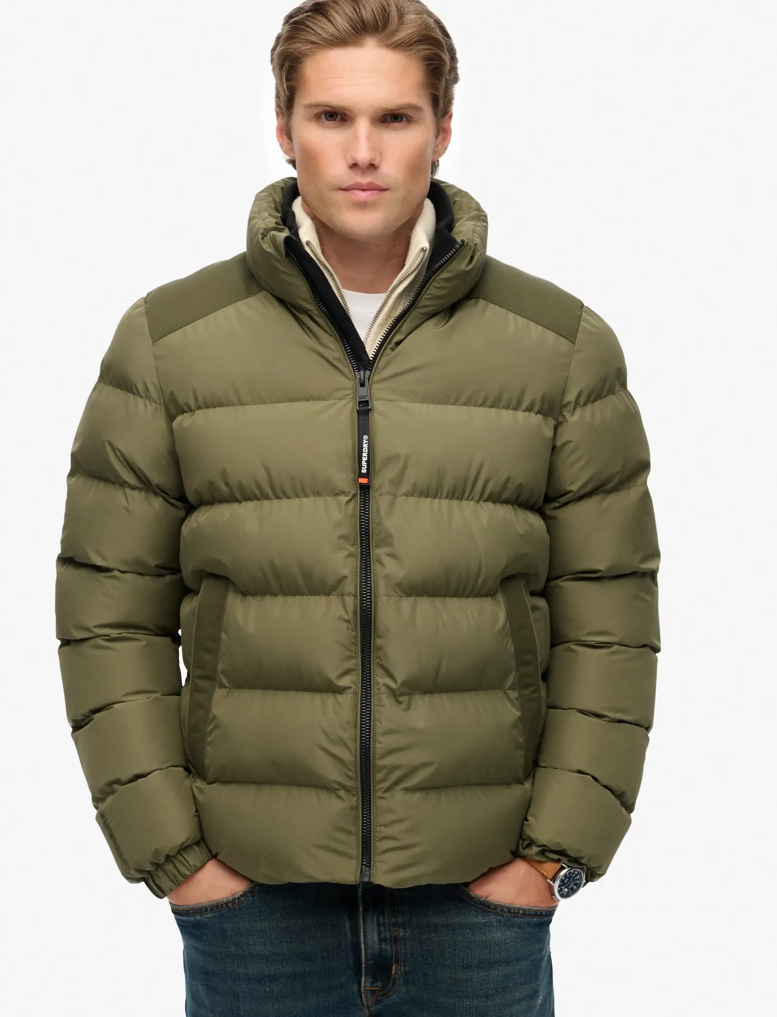 Superdry - SPORTS PUFFER JACKET - fôrede jakker - shooting olive - 3