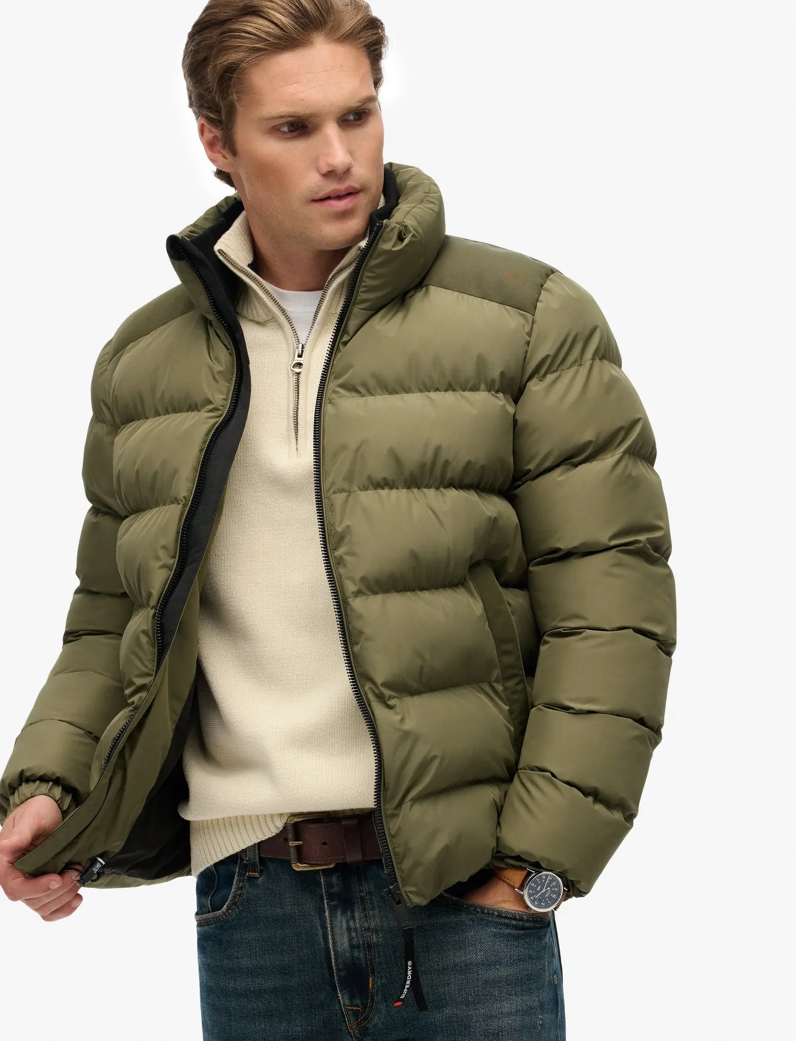 Superdry - SPORTS PUFFER JACKET - fôrede jakker - shooting olive - 4