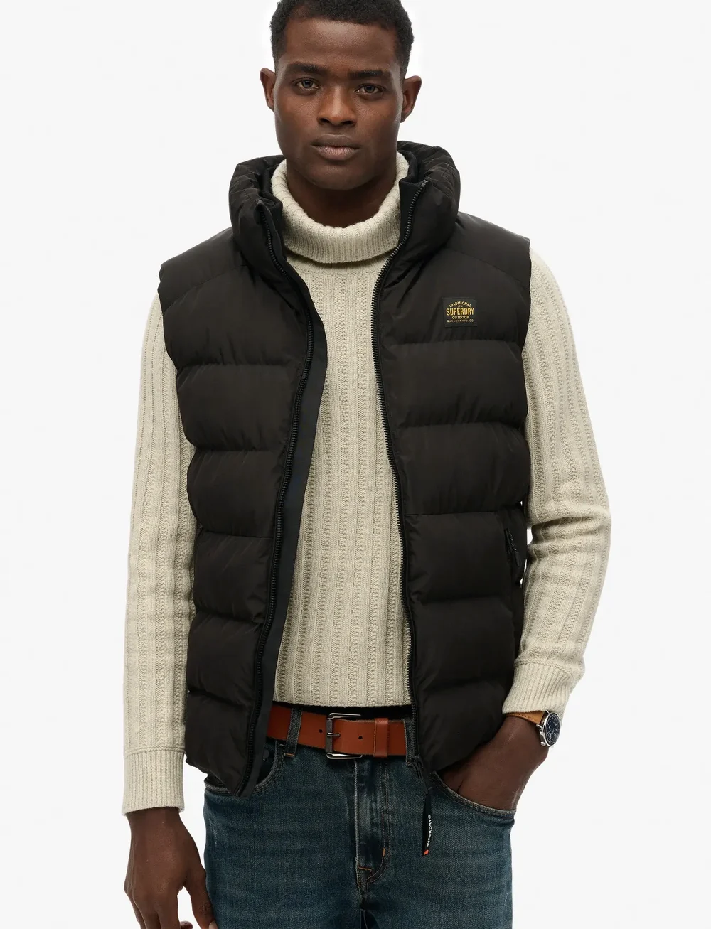 Superdry - SPORTS PUFFER GILET - vestid - black - 0