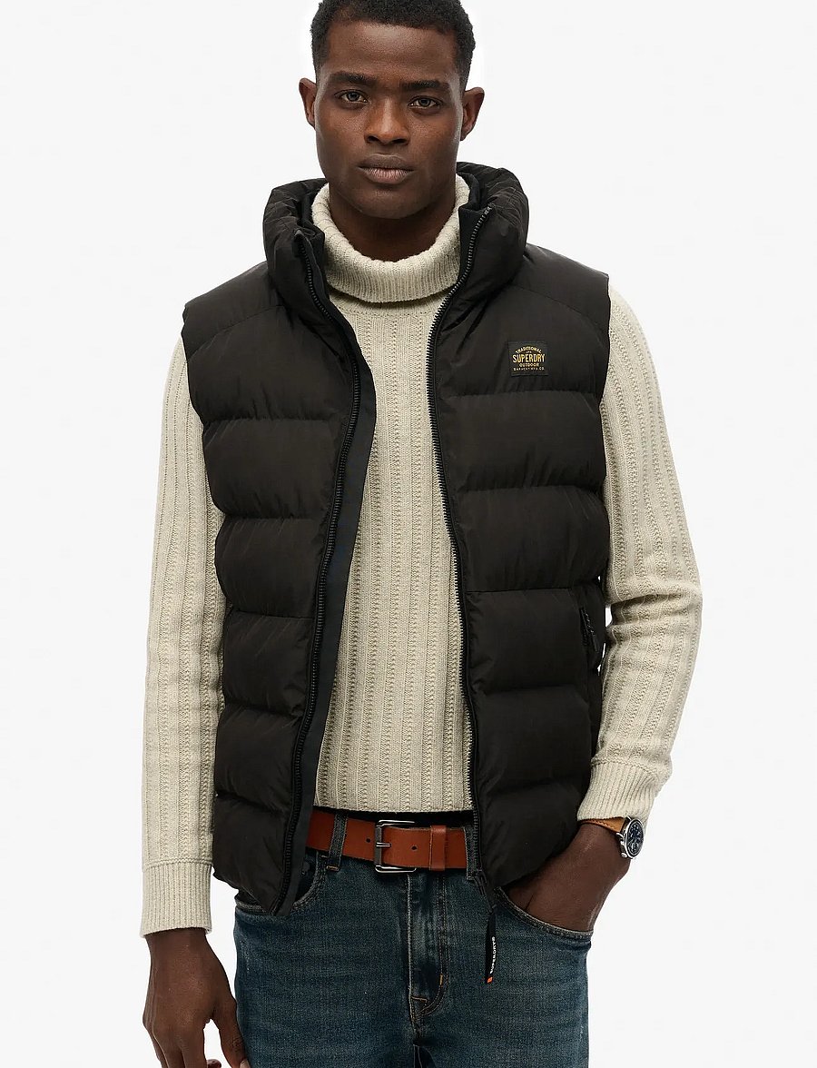 Superdry - SPORTS PUFFER GILET - black - 0
