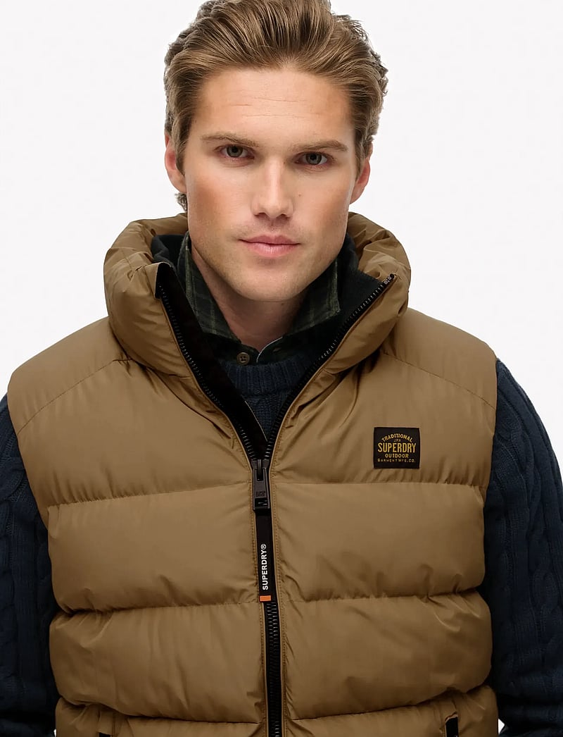 Superdry - SPORTS PUFFER GILET - västar - rock stone - 3