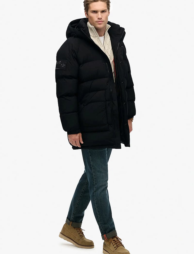 Superdry - XPD LONGLINE BAFFLE PARKA - parkas - jet black - 4