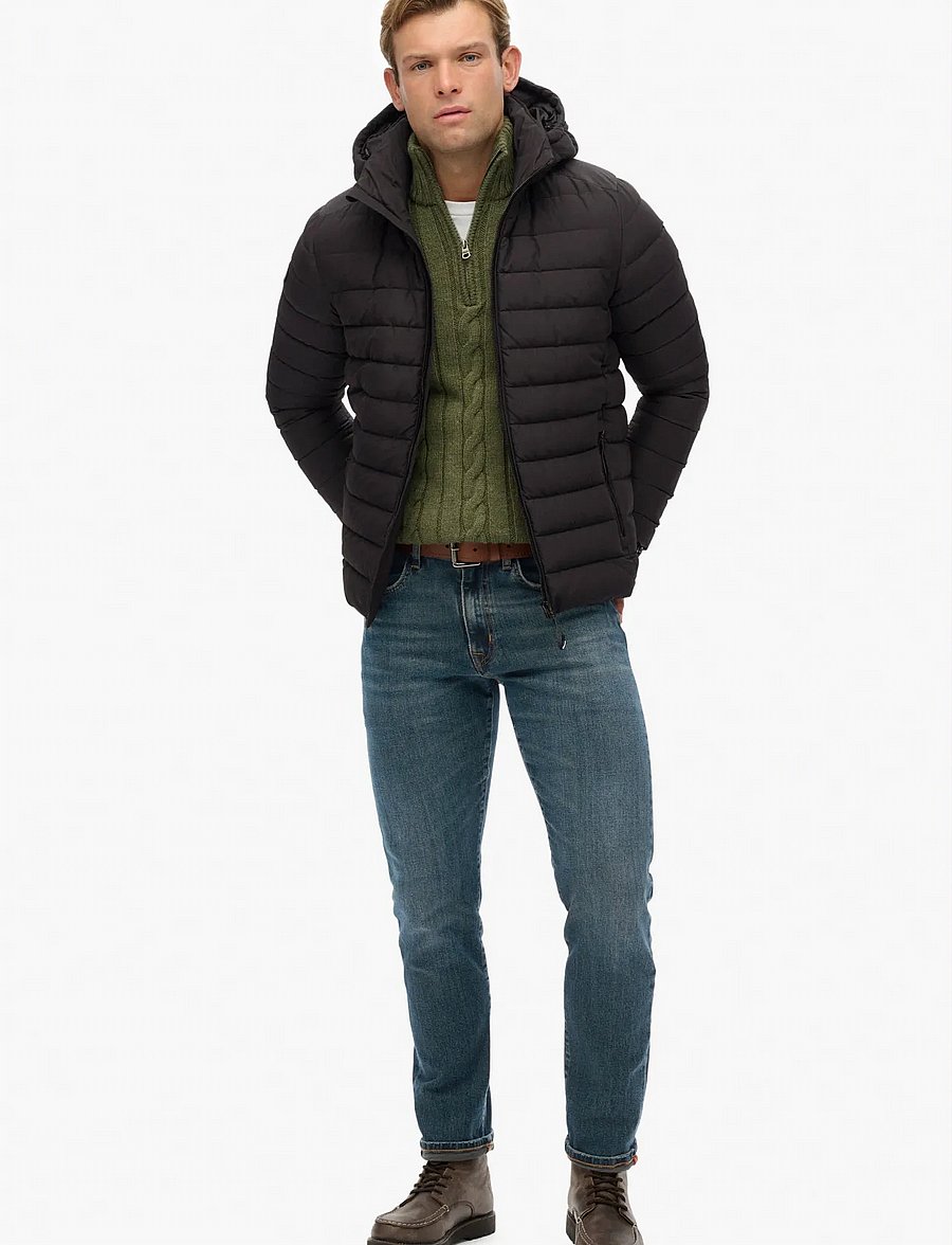 Superdry - HOODED FUJI PADDED JACKET - down jackets - black - 0