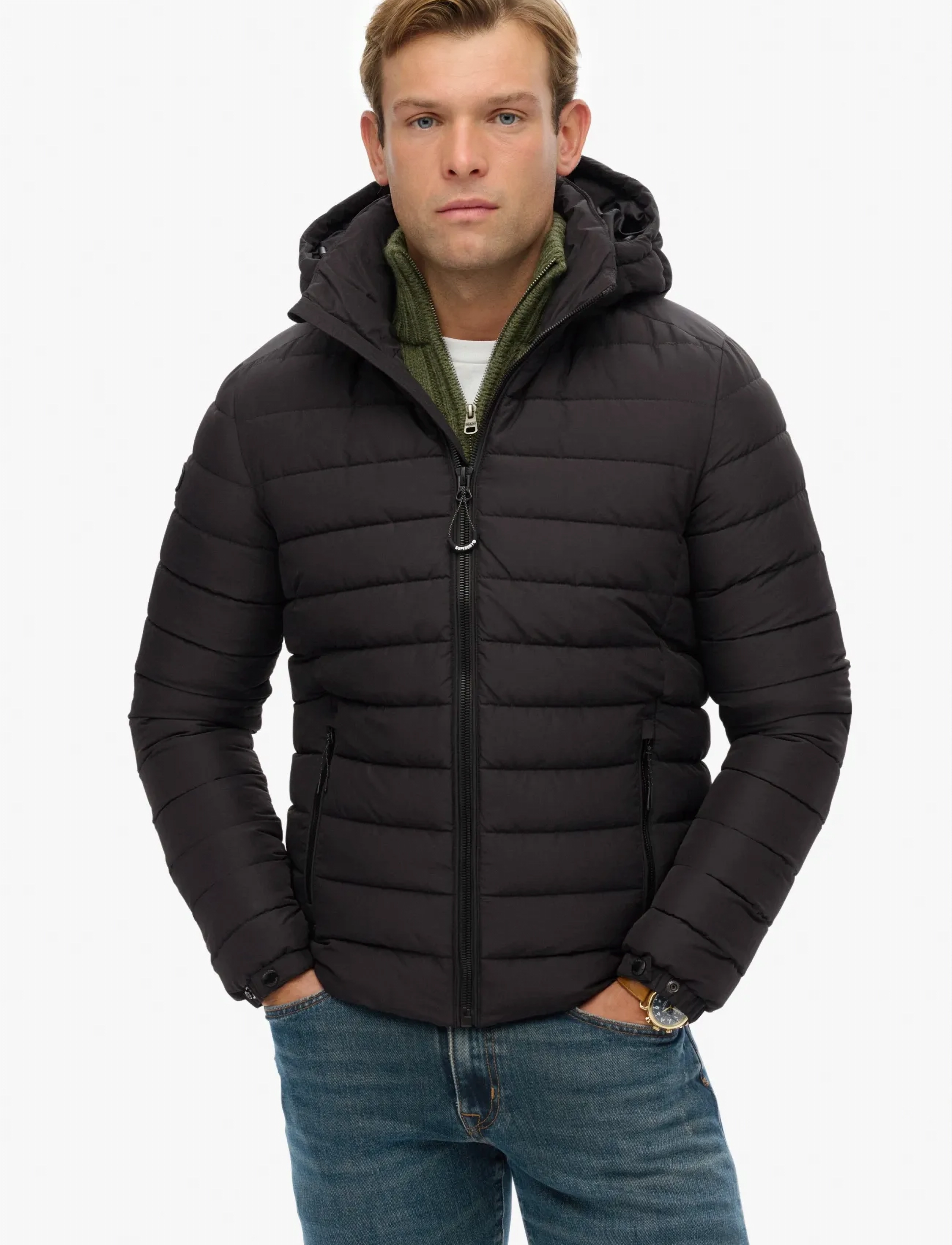 Superdry - HOODED FUJI PADDED JACKET - down jackets - black - 3