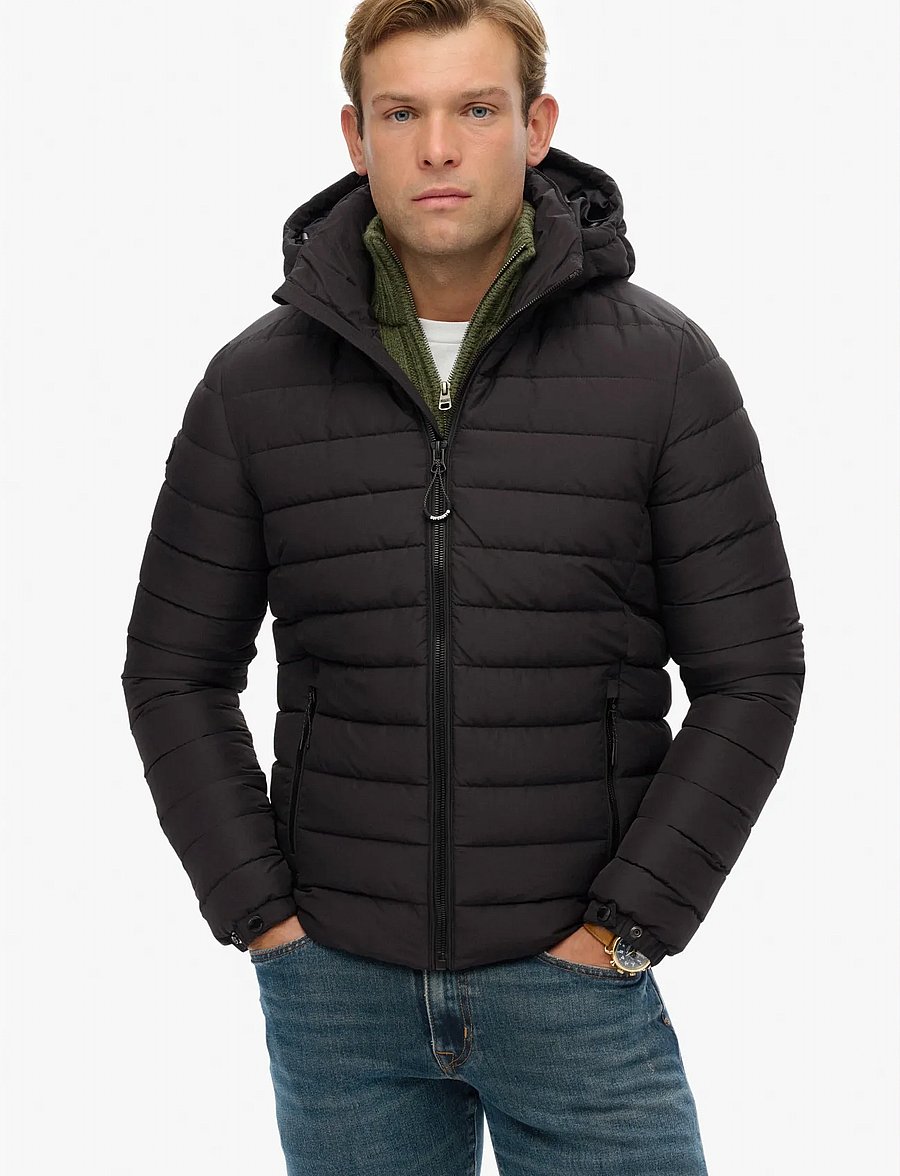 Superdry - HOODED FUJI PADDED JACKET - down jackets - black - 3