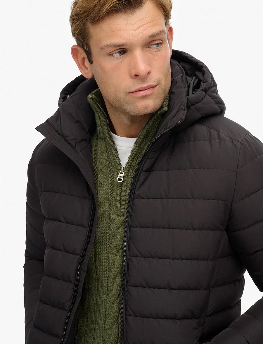 Superdry - HOODED FUJI PADDED JACKET - down jackets - black - 5