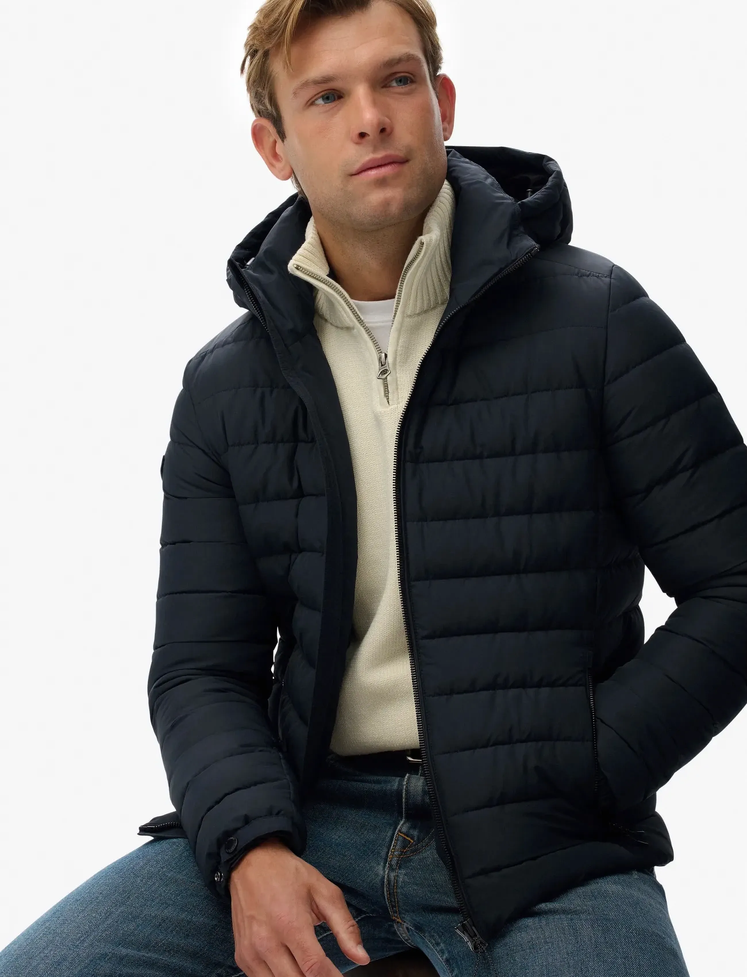 Superdry - HOODED FUJI PADDED JACKET - dunjackor - eclipse navy - 4