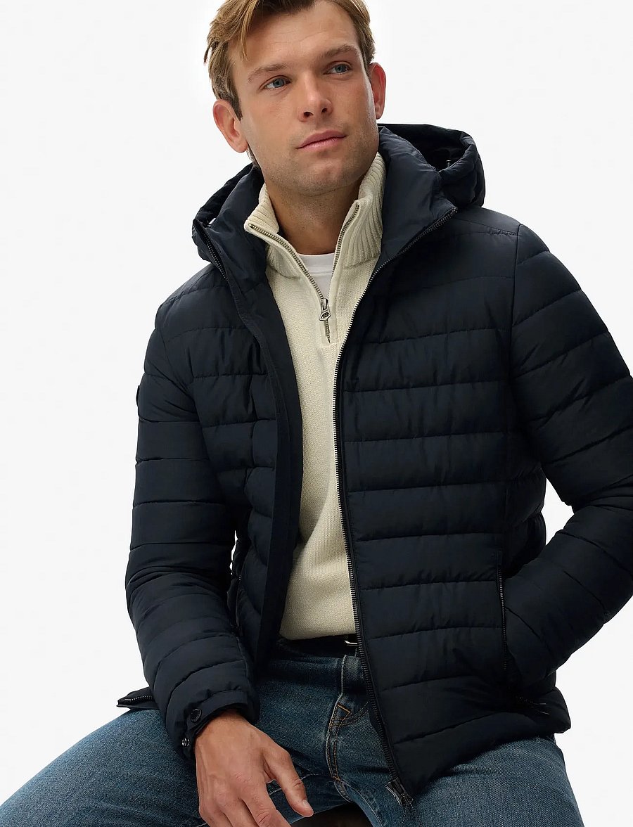 Superdry - HOODED FUJI PADDED JACKET - dunjackor - eclipse navy - 4