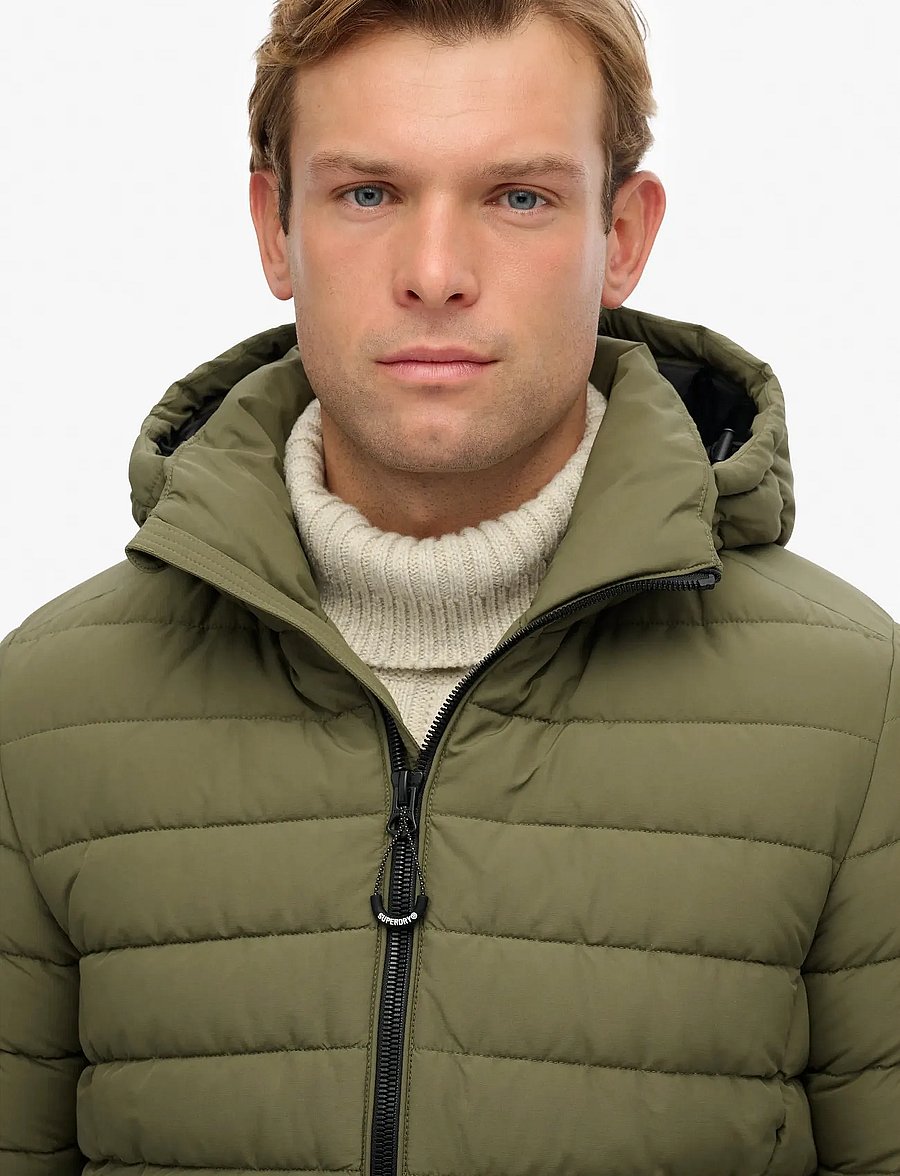 Superdry - HOODED FUJI PADDED JACKET - fôrede jakker - shooting olive - 2
