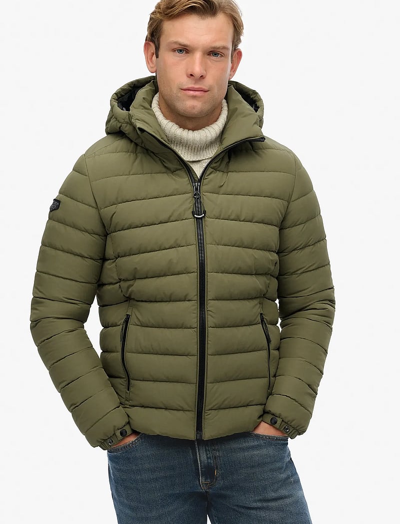 Superdry - HOODED FUJI PADDED JACKET - voodriga joped - shooting olive - 3