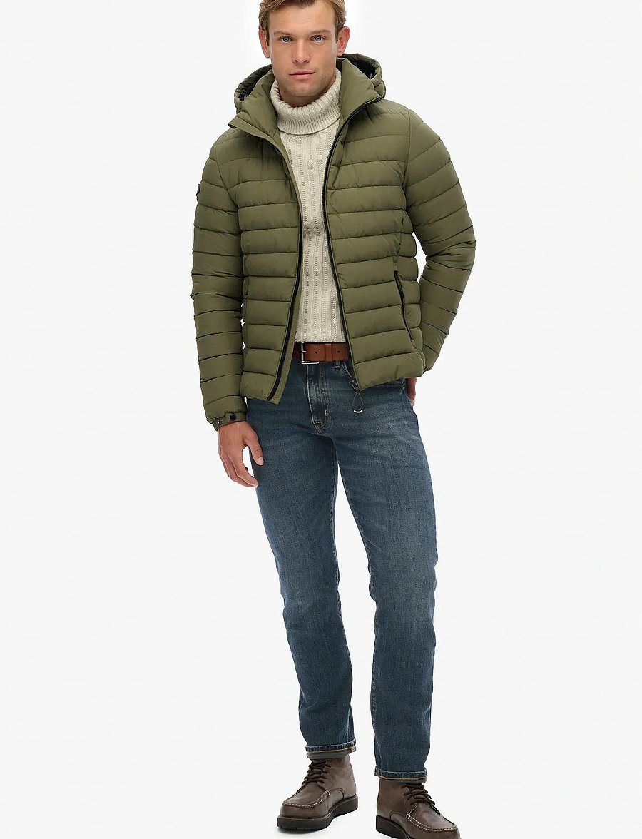 Superdry - HOODED FUJI PADDED JACKET - fôrede jakker - shooting olive - 5