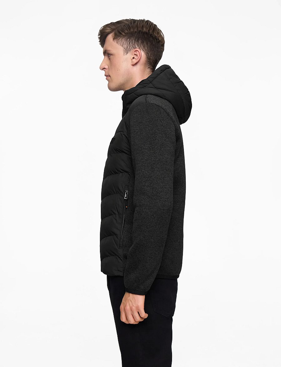 Superdry - HOODED STORM KNIT HYBRID JKT - dunjakker - black marl - 3