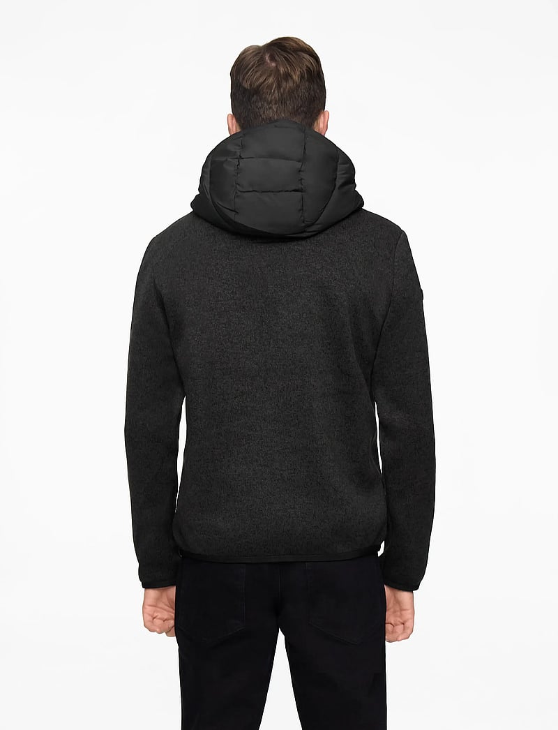 Superdry - HOODED STORM KNIT HYBRID JKT - winter jackets - black marl - 4