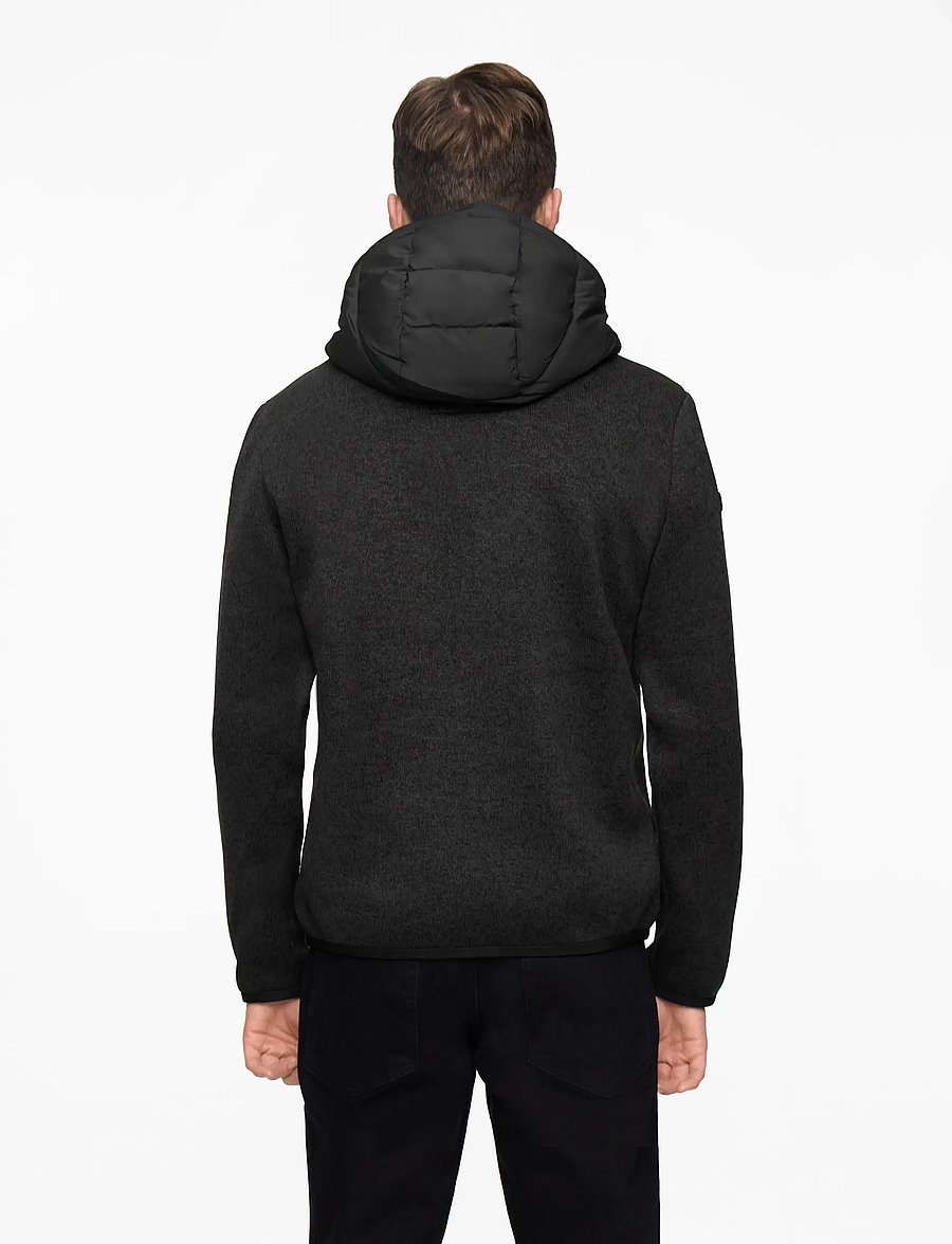 Superdry - HOODED STORM KNIT HYBRID JKT - dunjakker - black marl - 4