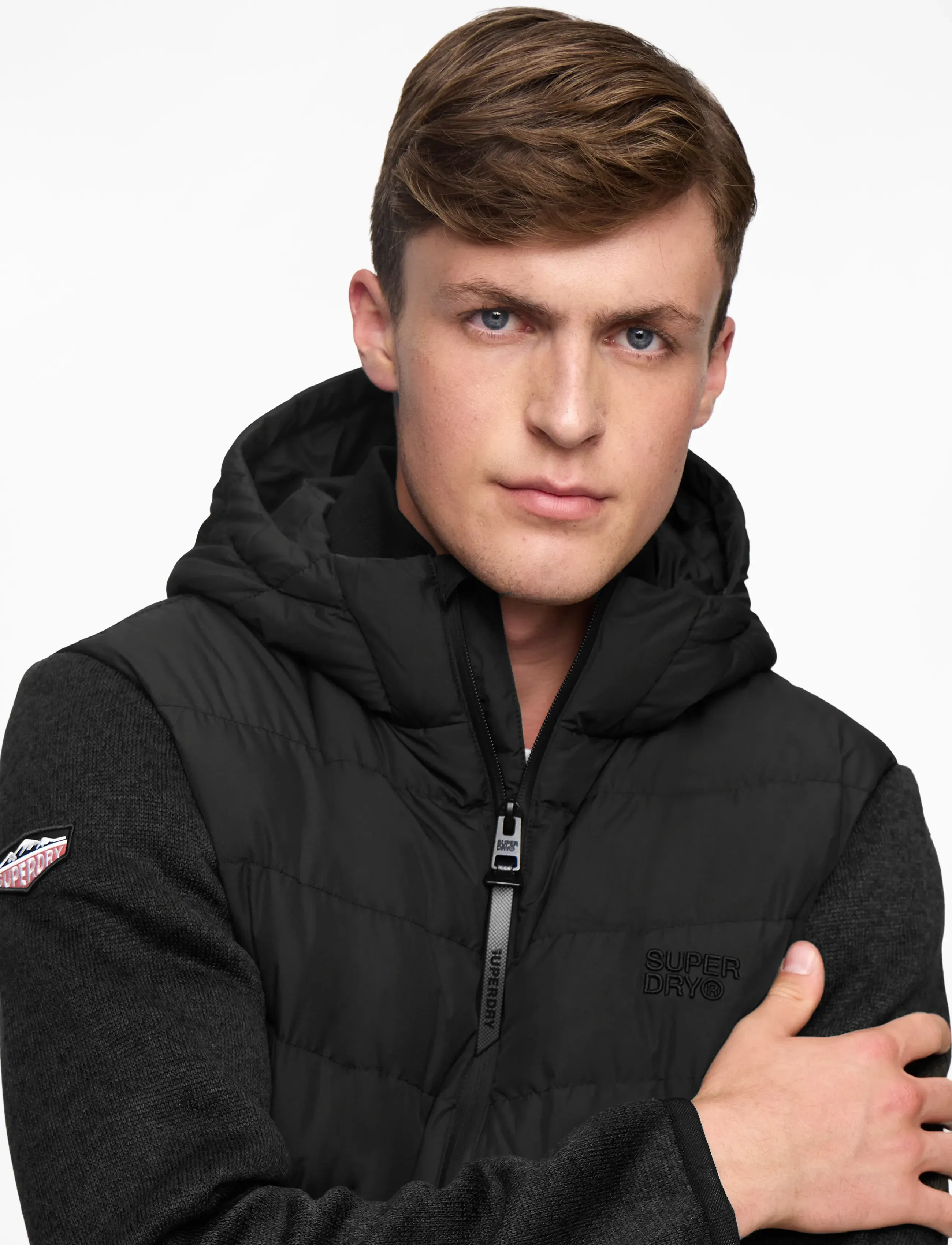 Superdry Hooded Storm Knit Hybrid Jkt dunjackor herr – bild 7
