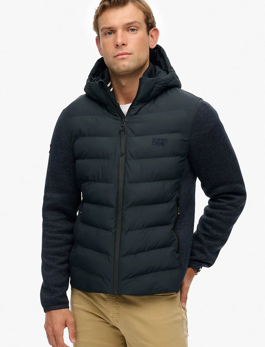 Superdry - HOODED STORM KNIT HYBRID JKT - dunjakker - eclipse navy - 4