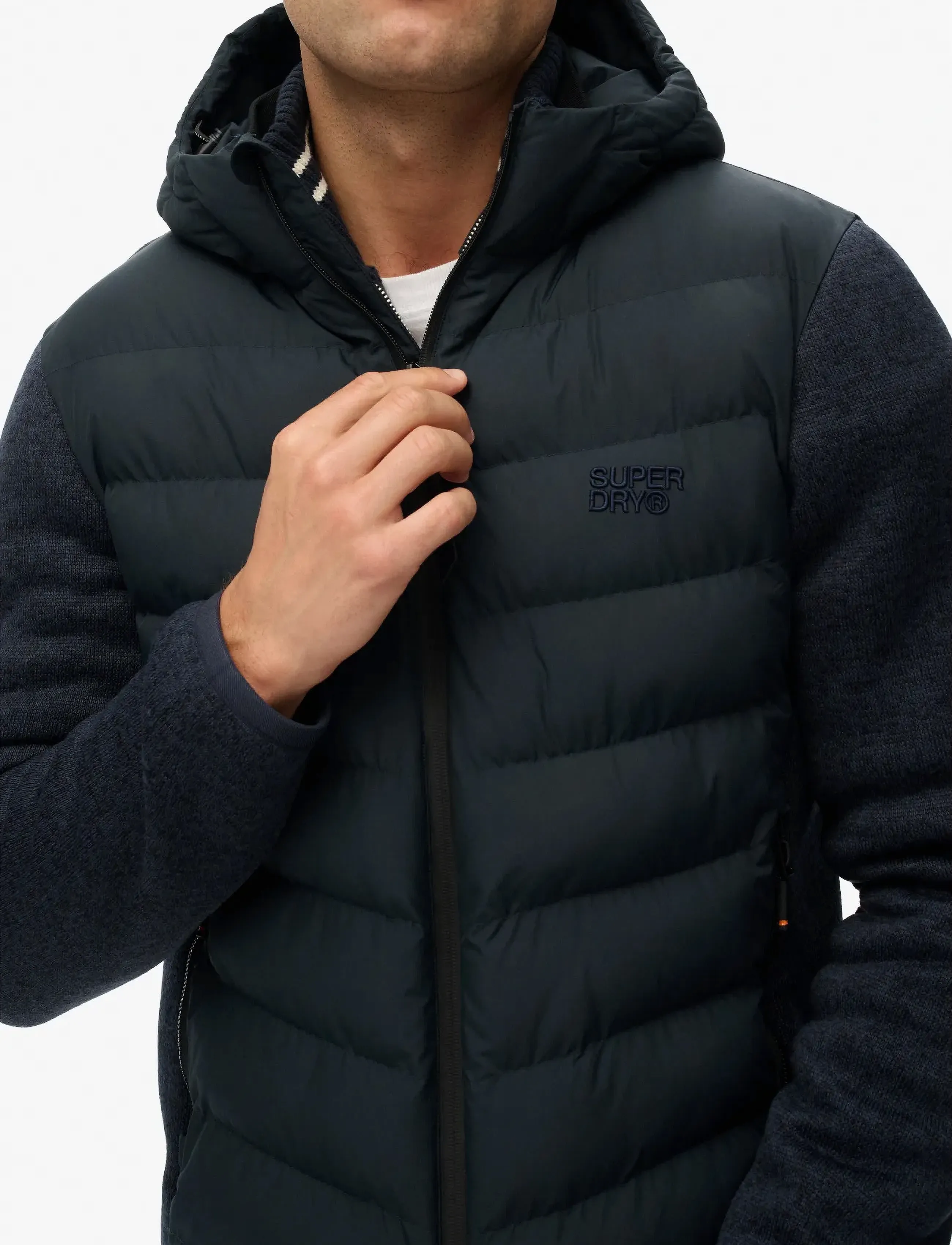 Superdry - HOODED STORM KNIT HYBRID JKT - dunjakker - eclipse navy - 5