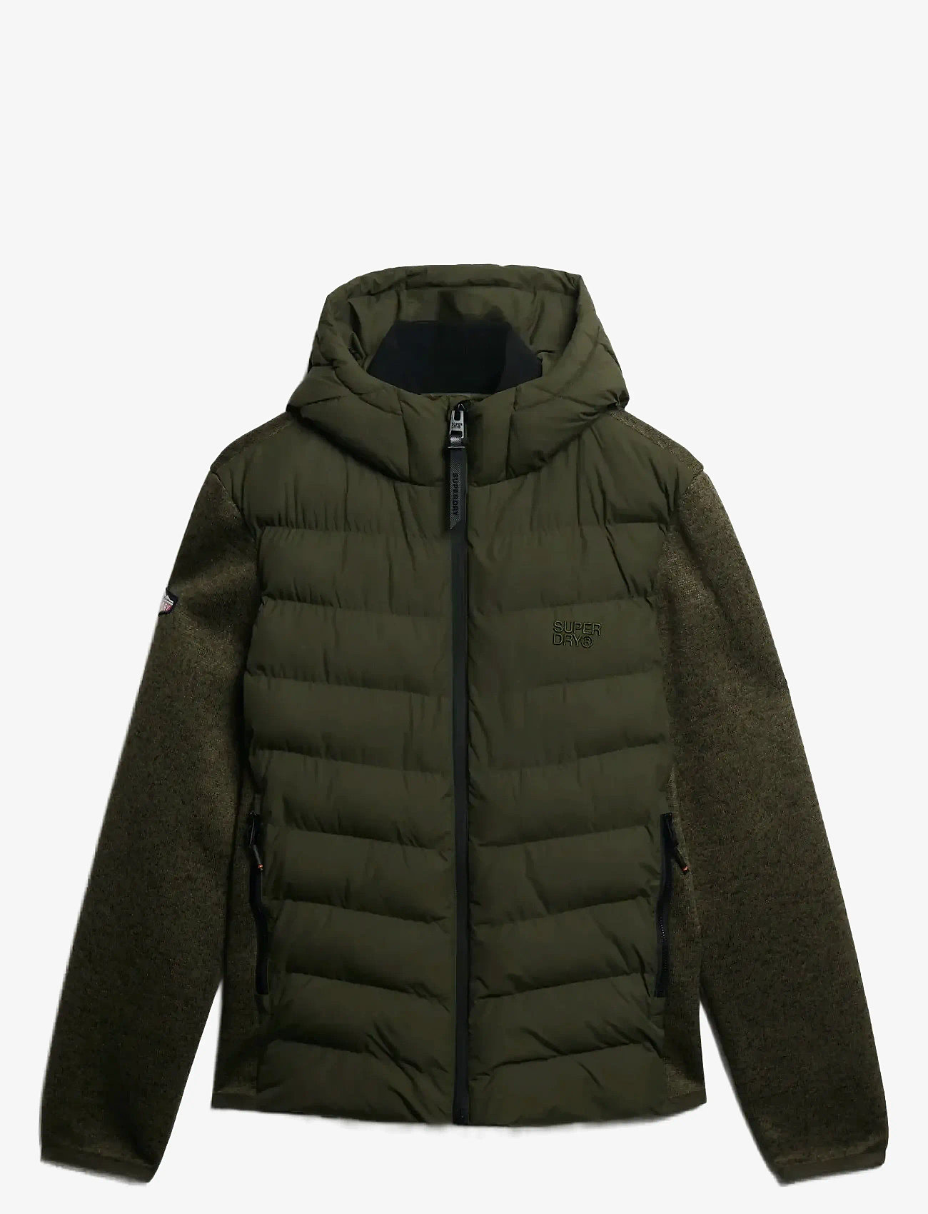 Superdry - HOODED STORM KNIT HYBRID JKT - voodriga joped - khaki green marl - 1