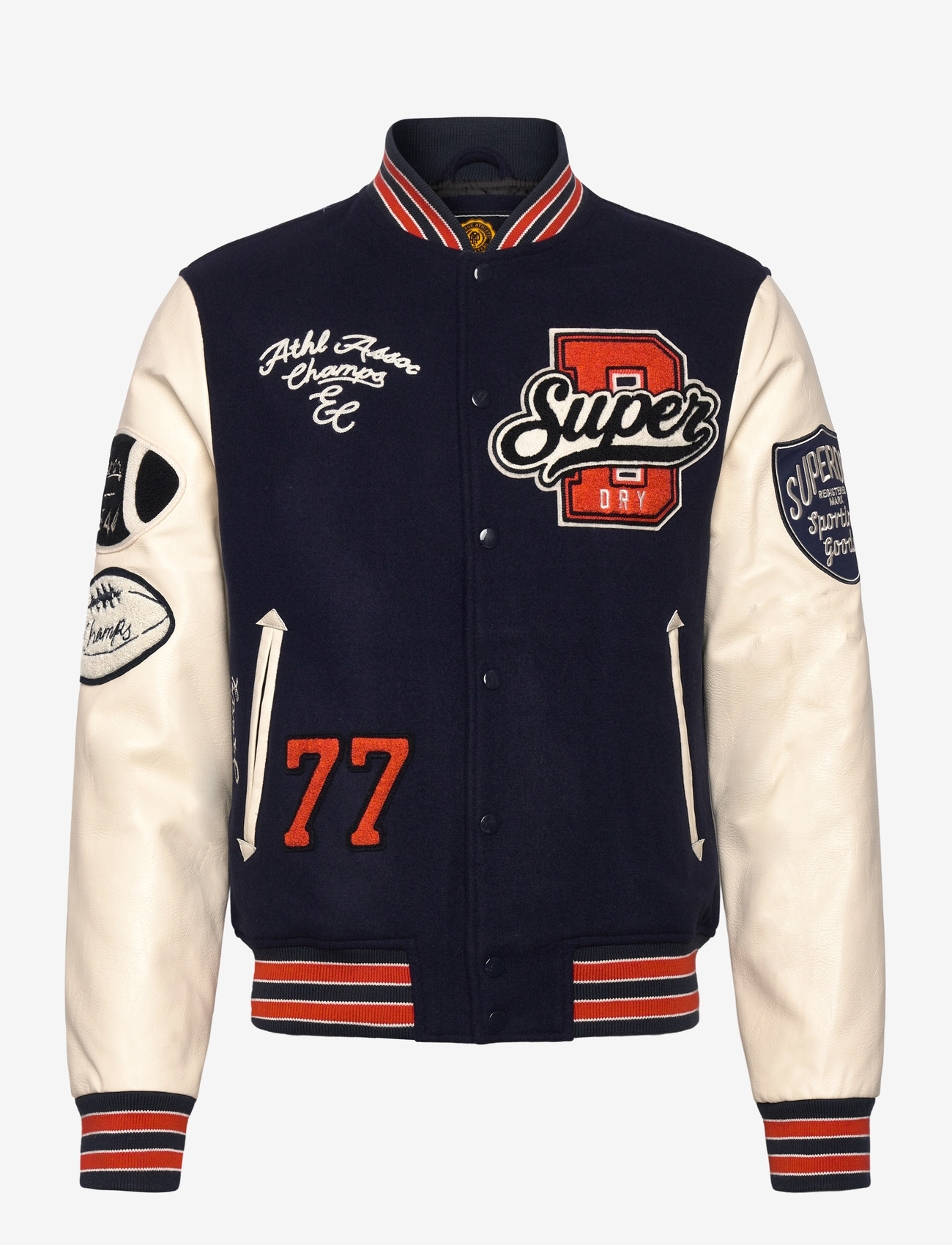 Superdry - COLLEGE PATCHED VARSITY JKT - kolledžijakid - atlantic navy/oatmeal - 1