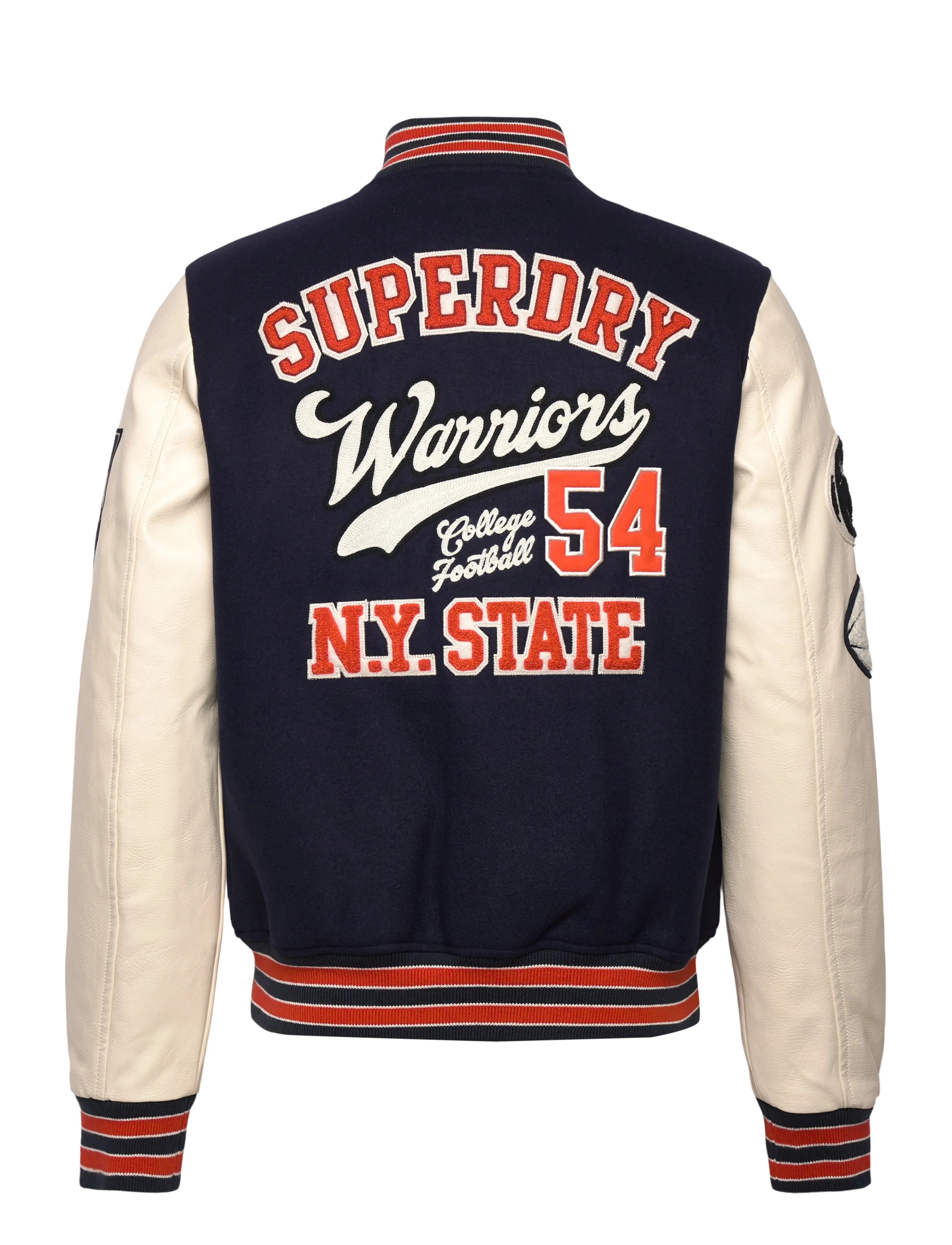 Superdry - COLLEGE PATCHED VARSITY JKT - varsity jackets - atlantic navy/oatmeal - 2