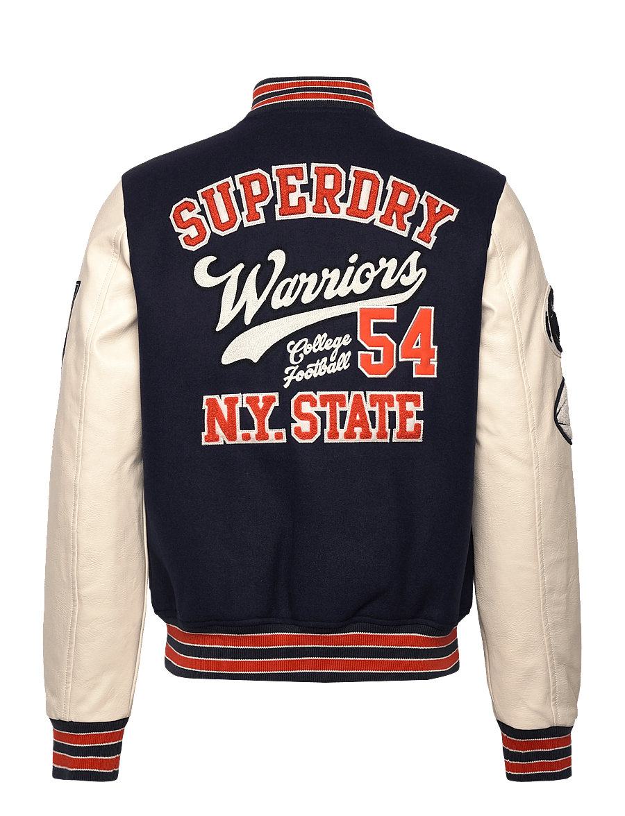 Superdry - COLLEGE PATCHED VARSITY JKT - varsity jackets - atlantic navy/oatmeal - 2