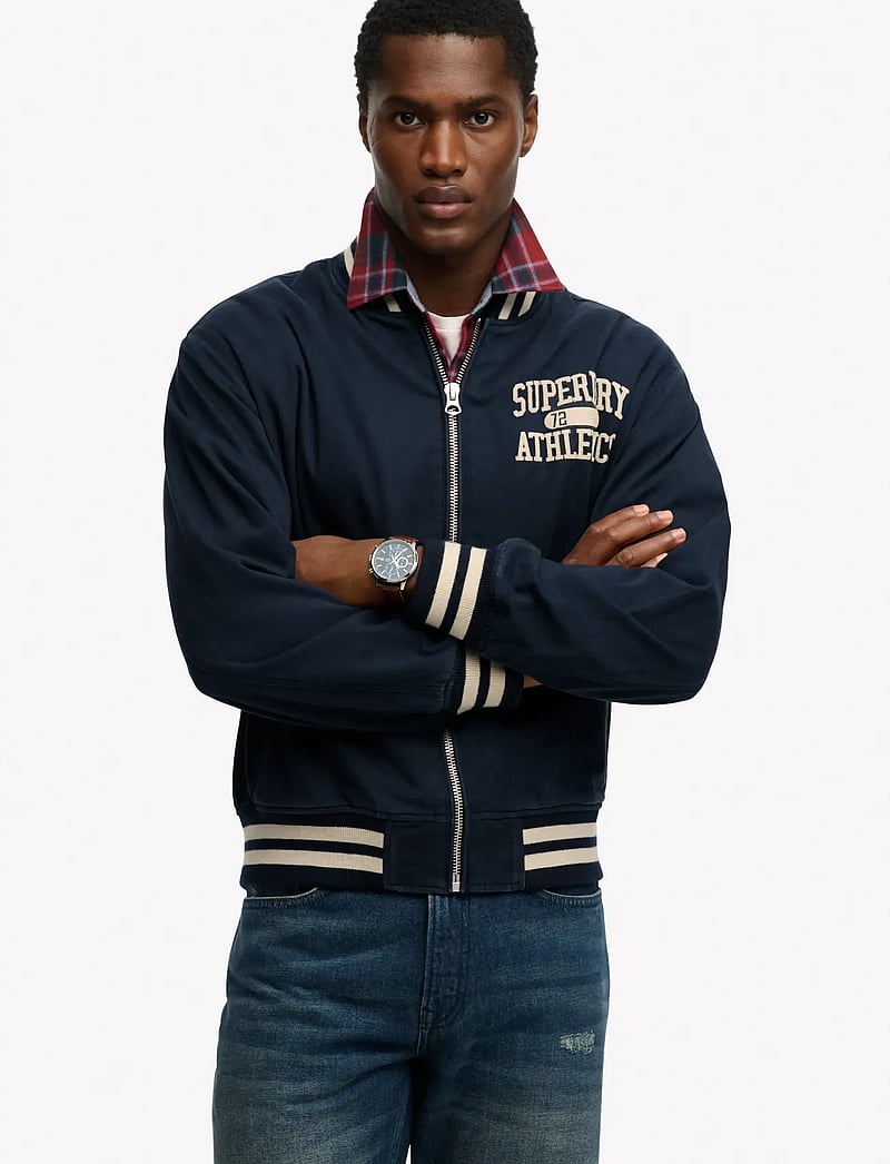 Superdry - TWILL VARSITY BOMBER JKT - kolledžijakid - eclipse navy - 4
