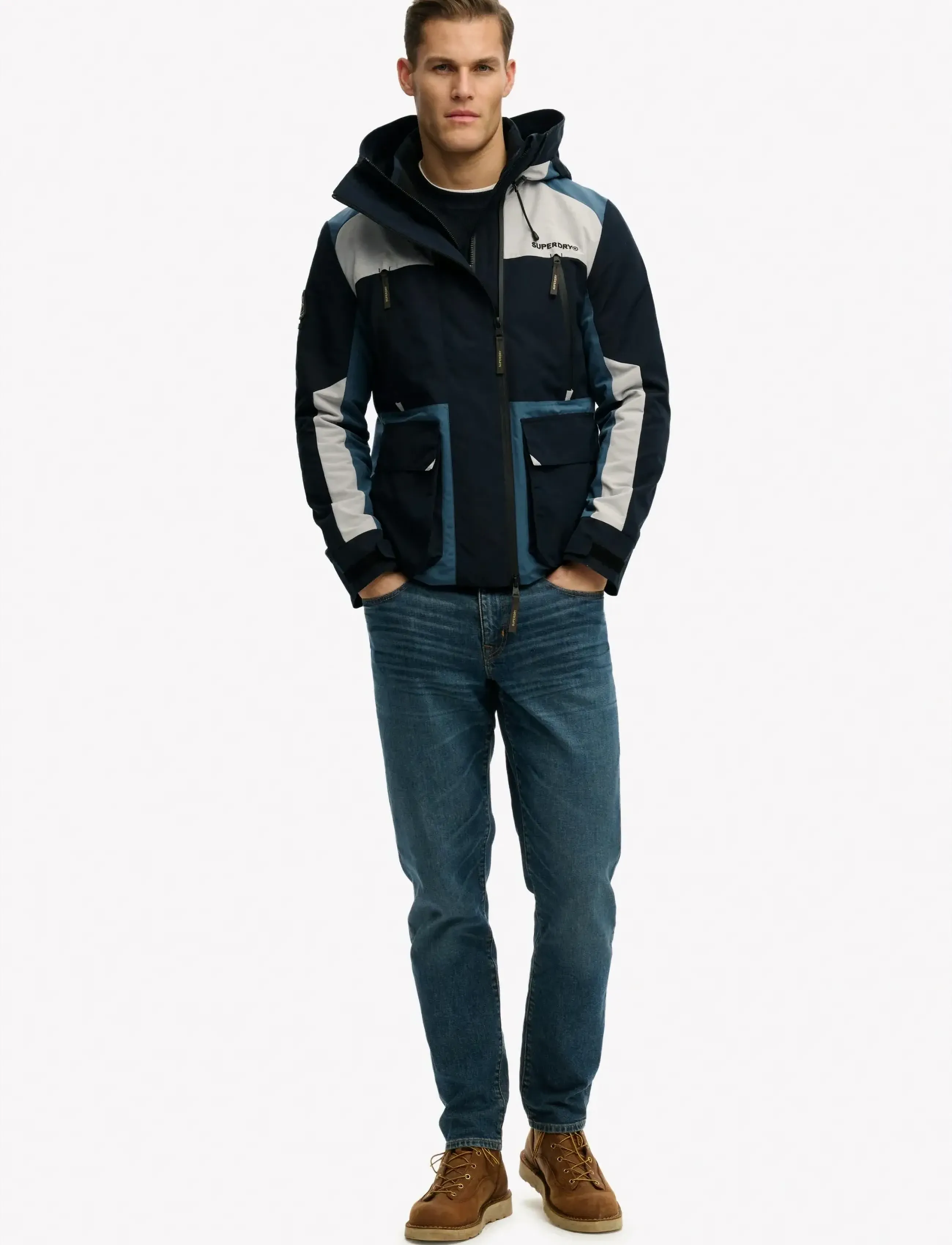 Superdry Hood Colour Block Windbreaker jackor herr – bild 7