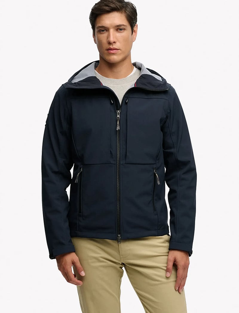Superdry - HOODED SOFTSHELL TREKKER JKT - outdoor jacken - eclipse navy - 4