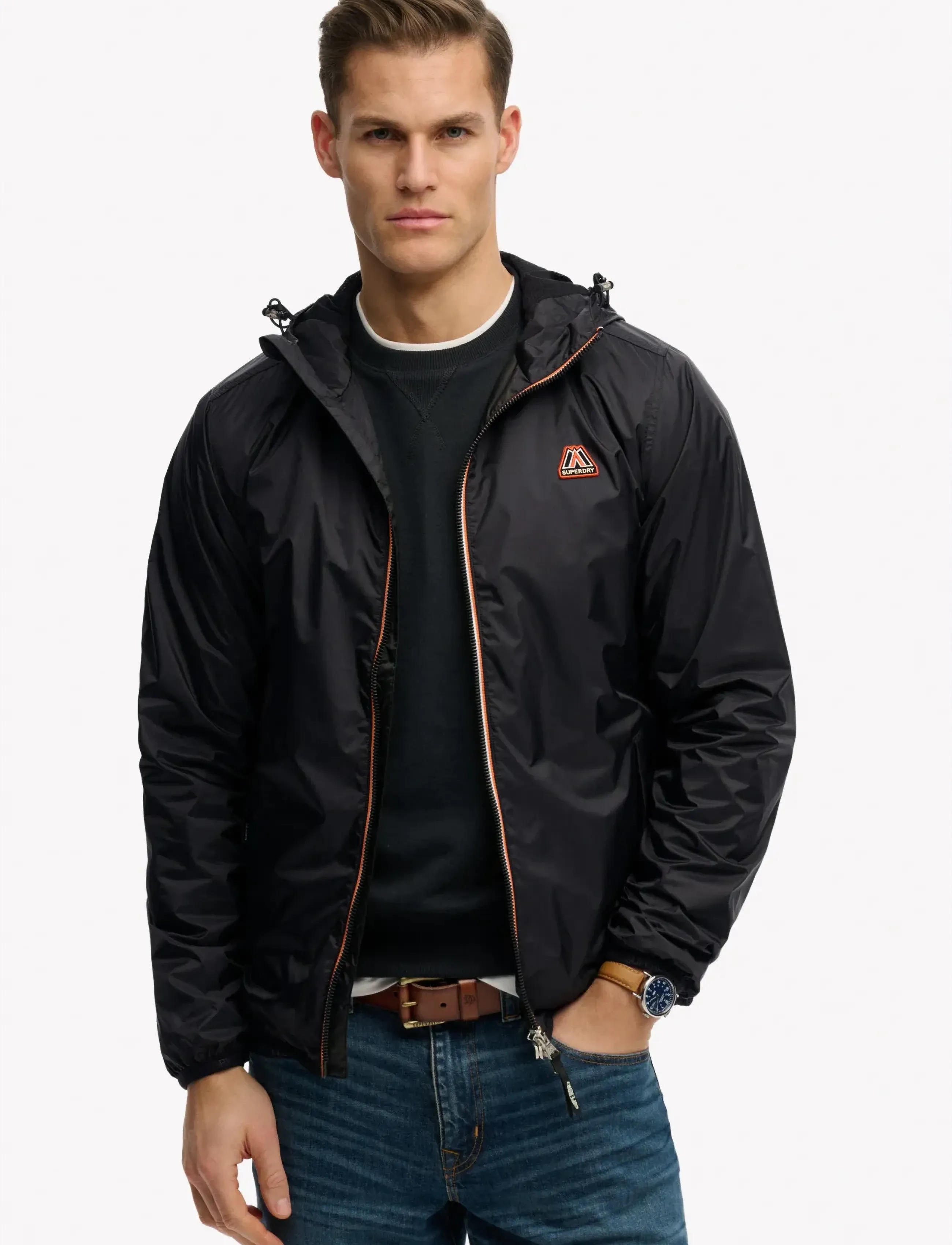 Superdry Essential Tri Windbreaker Jkt, XL, Sport Jackets, Schwarz - Outdoor Männerswear