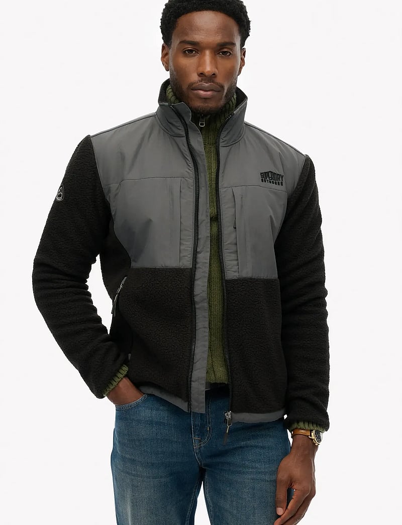 Superdry - POLAR FLEECE HYBRID TREKKER - hübriidjoped - black/black - 0