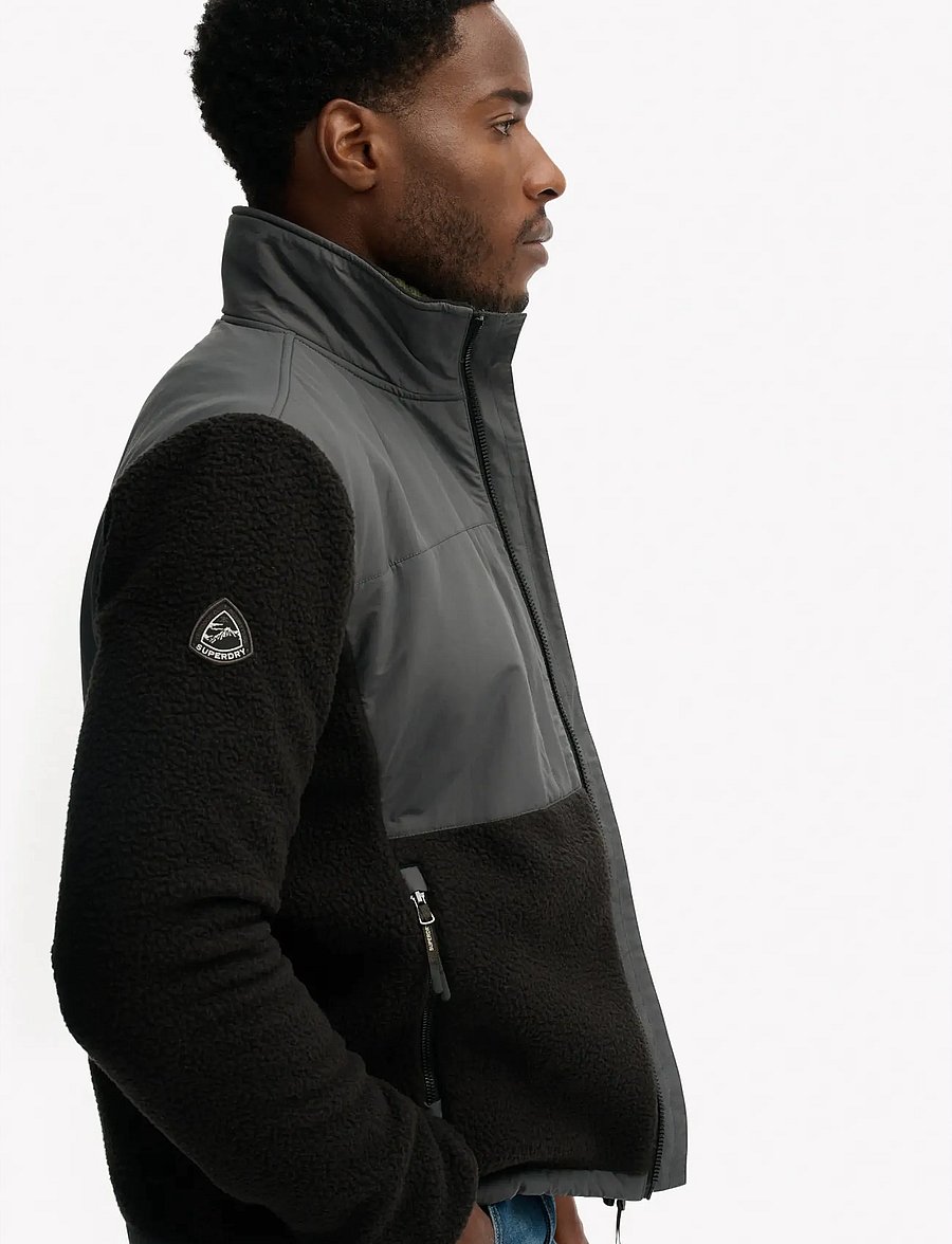 Superdry - POLAR FLEECE HYBRID TREKKER - hybrid-jacken - black/black - 4