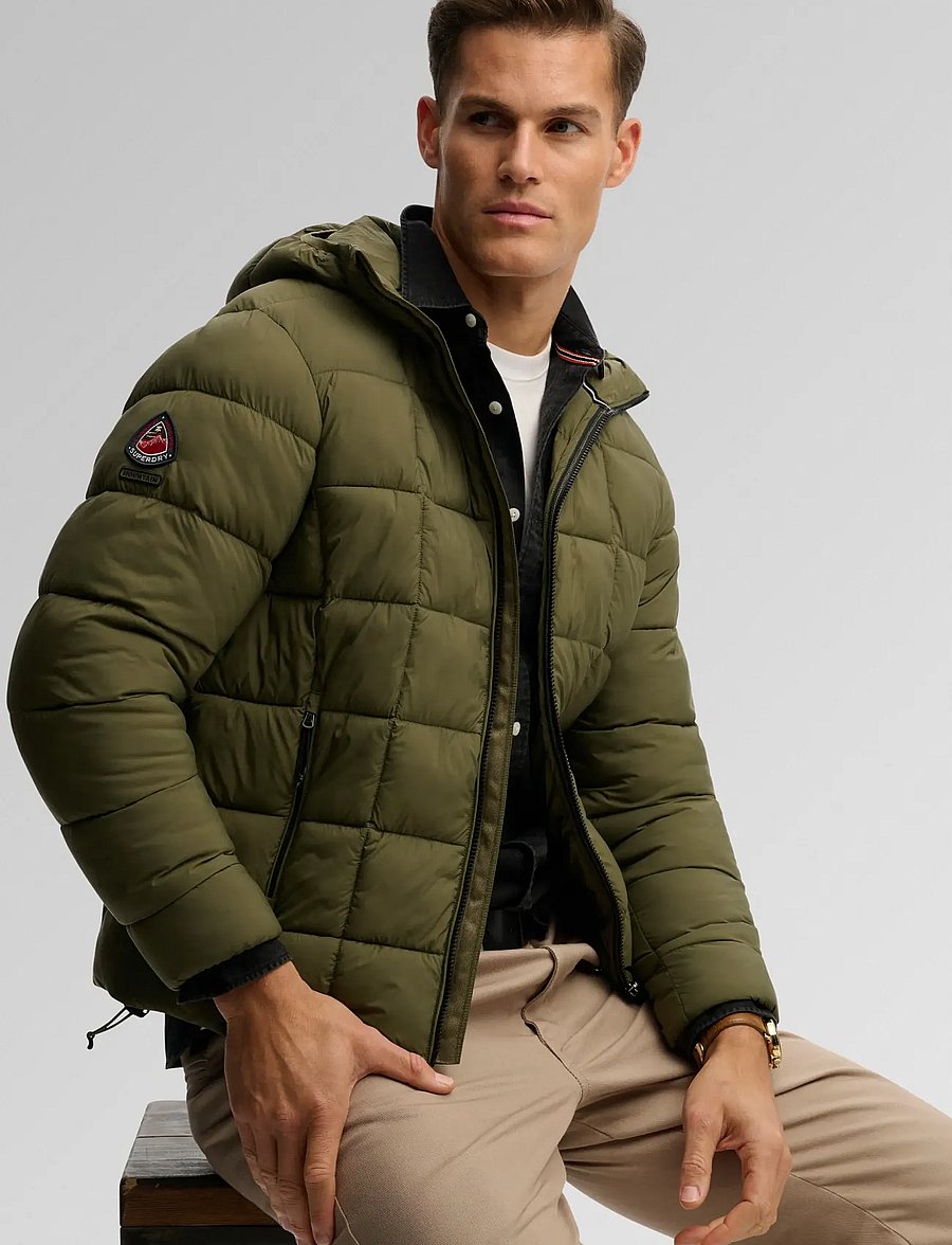 Superdry - HOOD BOX QUILT FUJI LITE JKT - chive green - 4
