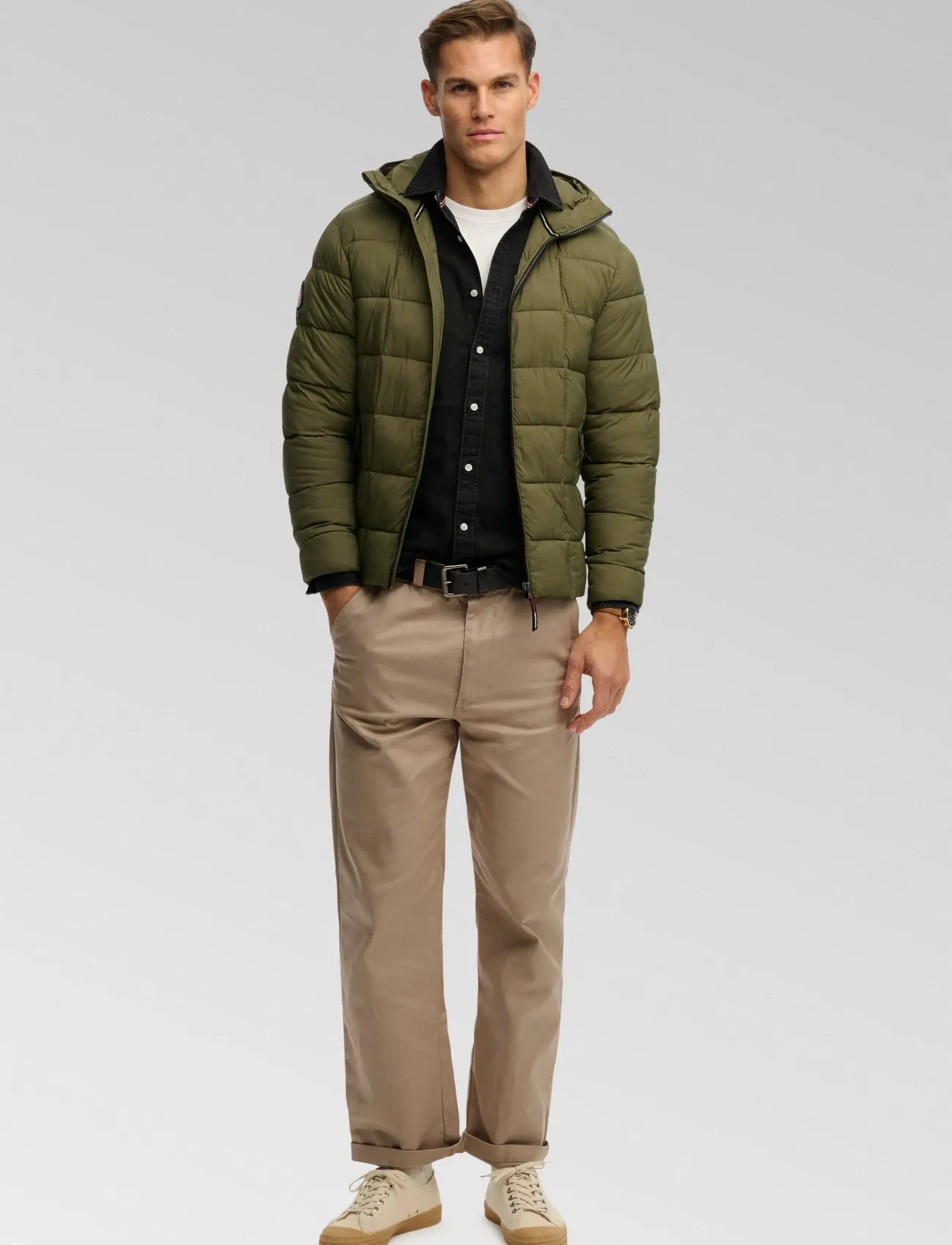 Superdry - HOOD BOX QUILT FUJI LITE JKT - chive green - 5