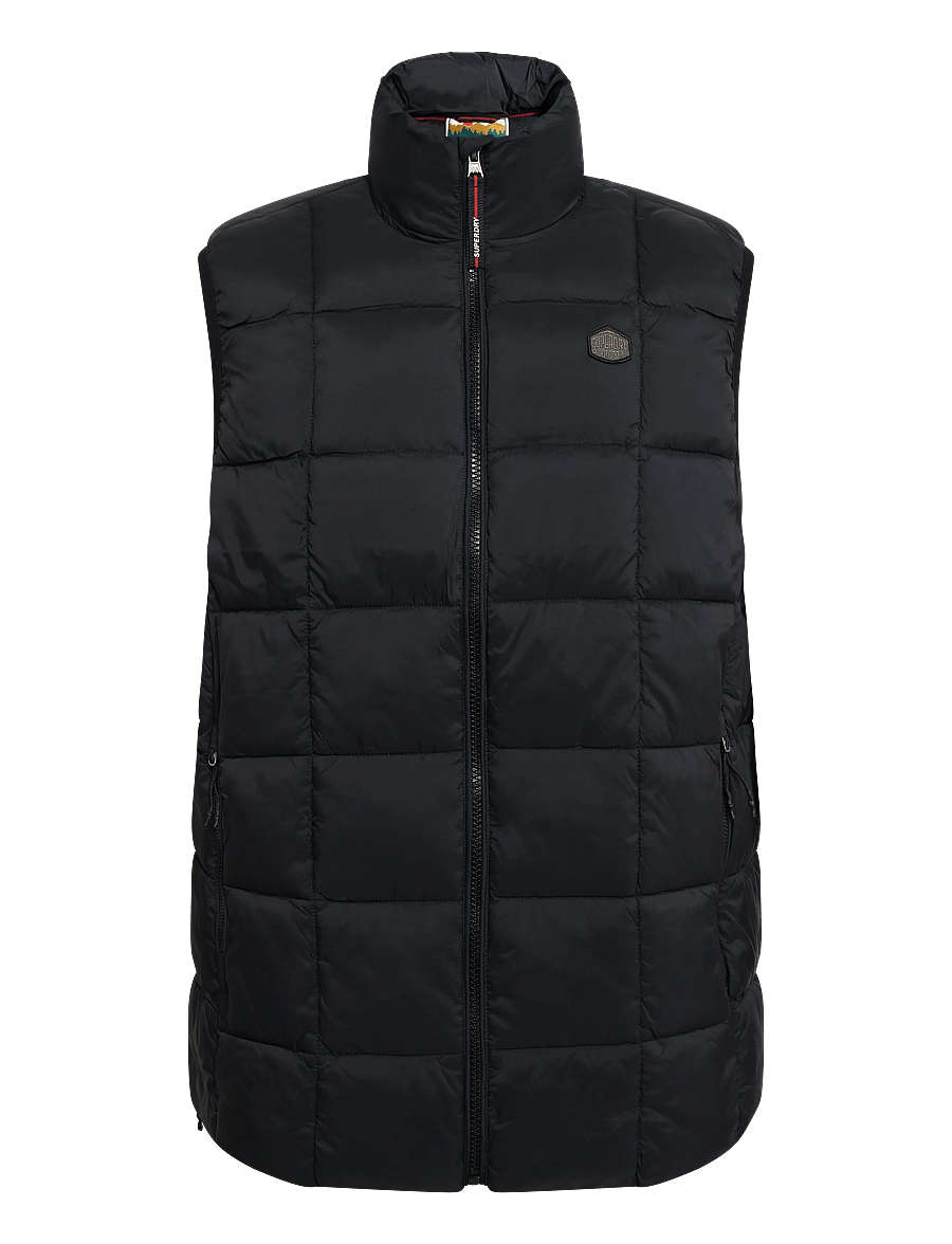 Superdry - BOX QUILT FUJI LITE GILET - vests - black - 1