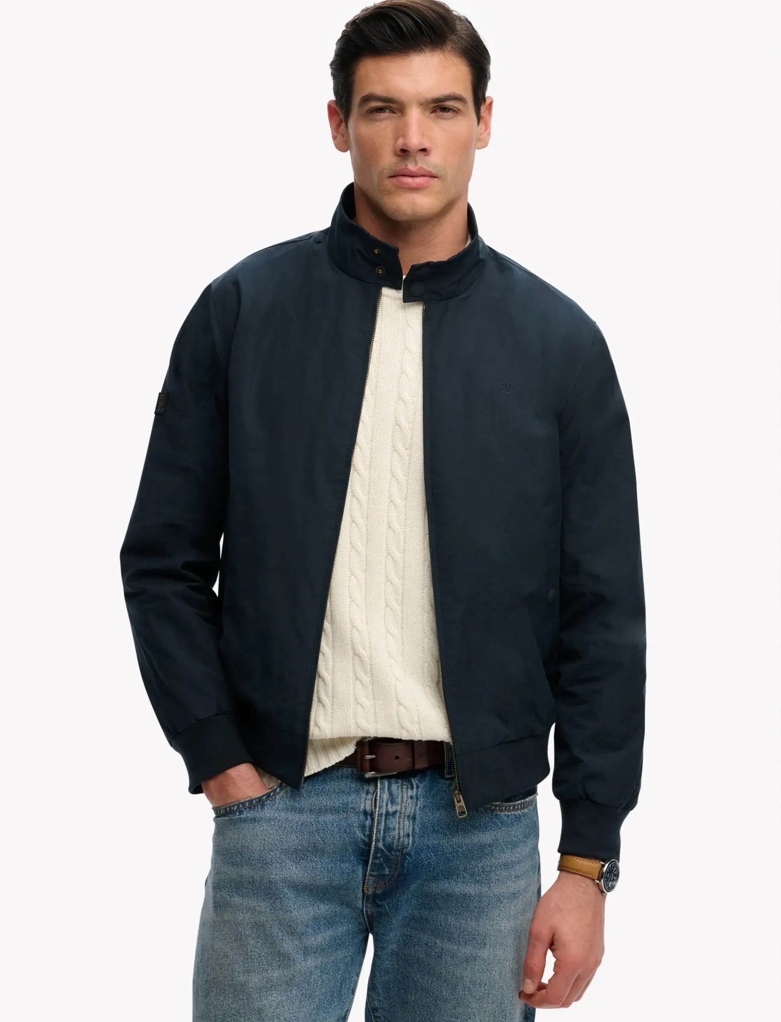 Superdry Classic Harrington Jacket, XXL, Jackets, Marineblau - Light Männerswear