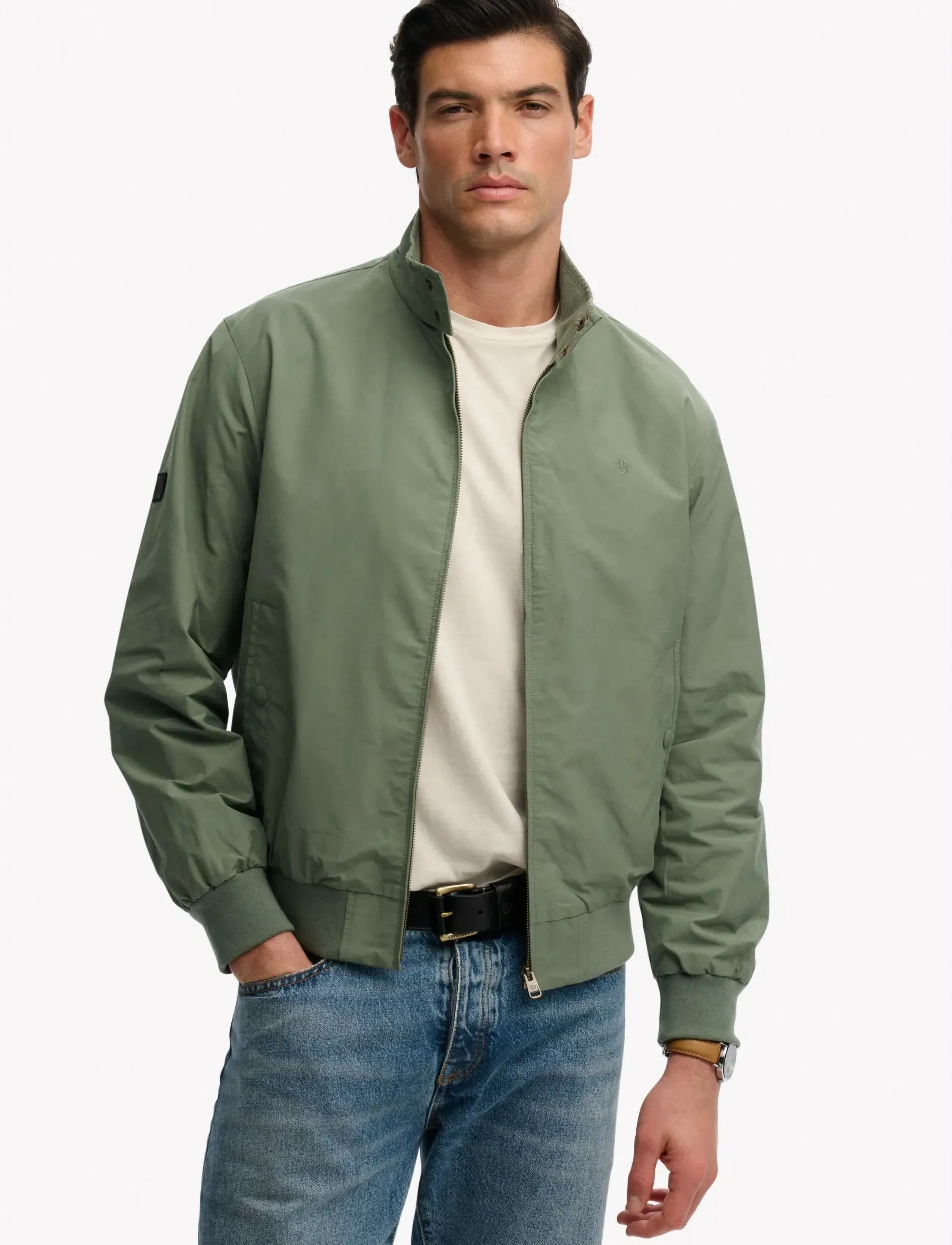 Superdry CLASSIC HARRINGTON JACKET - Vindjakker - LILY PAD GREEN / khaki/green