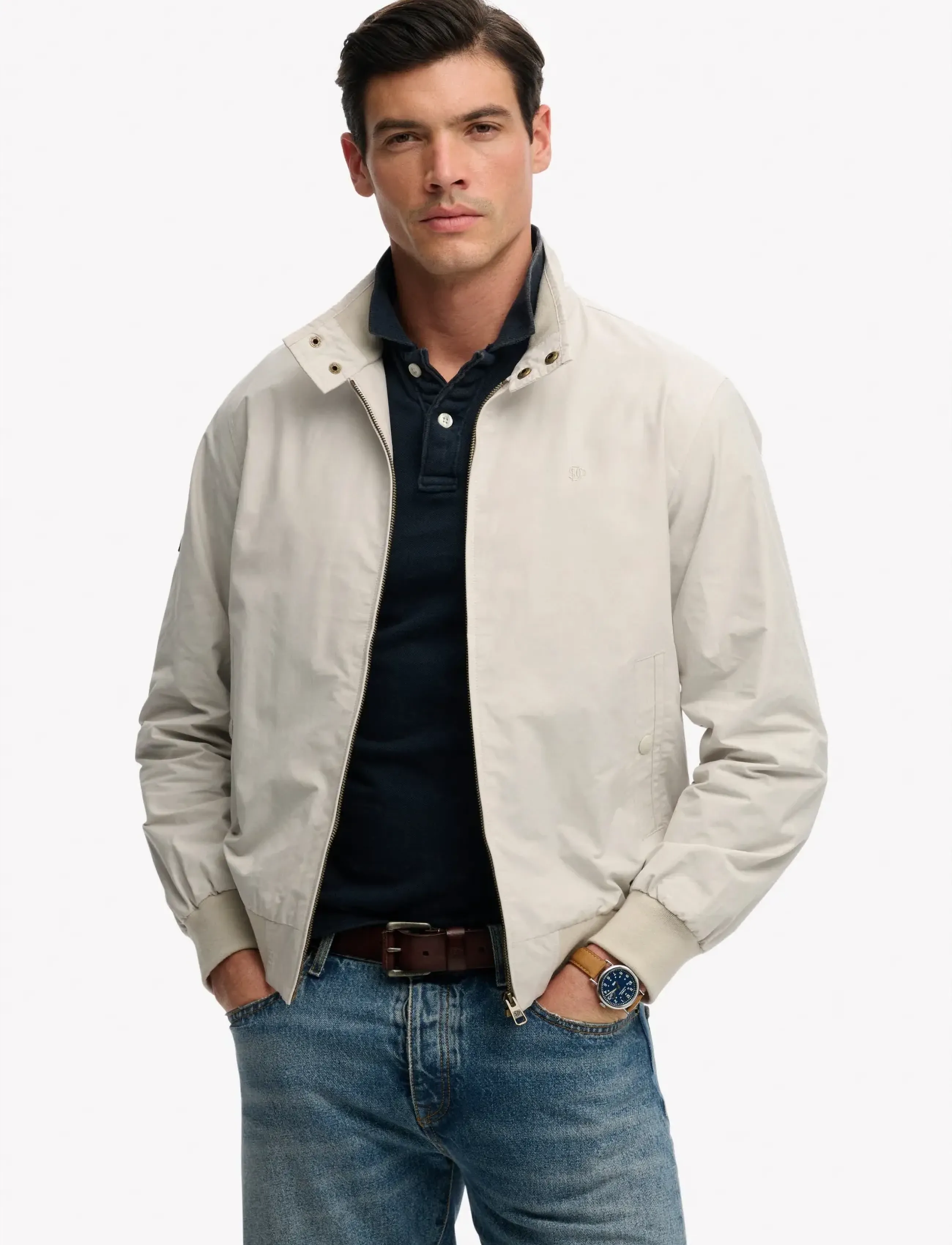 Superdry Classic Harrington Jacket, XXL, Jackets, Grau - Light Männerswear