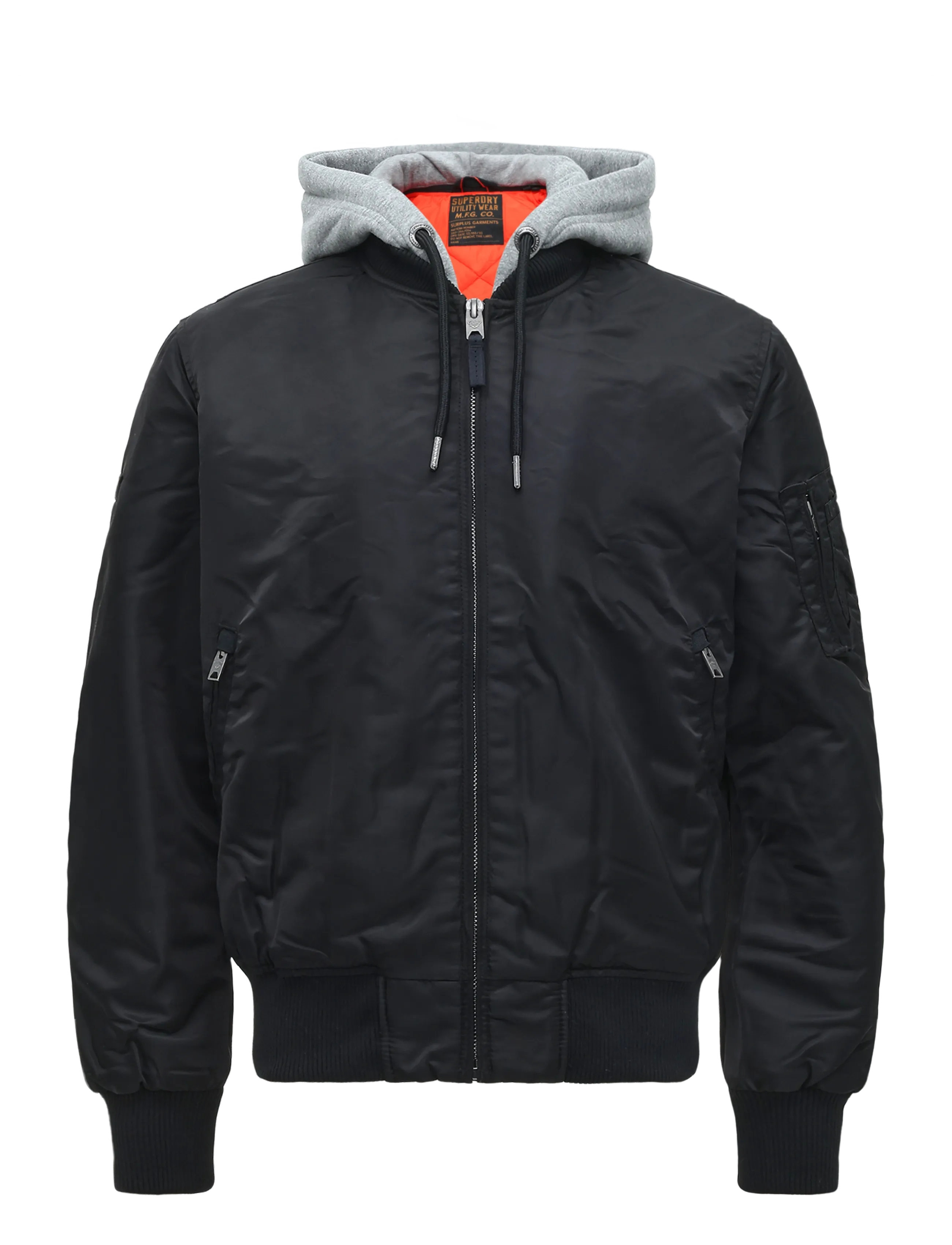 Superdry - HOODED MA1 BOMBER JKT - sügisjoped - jet black - 1