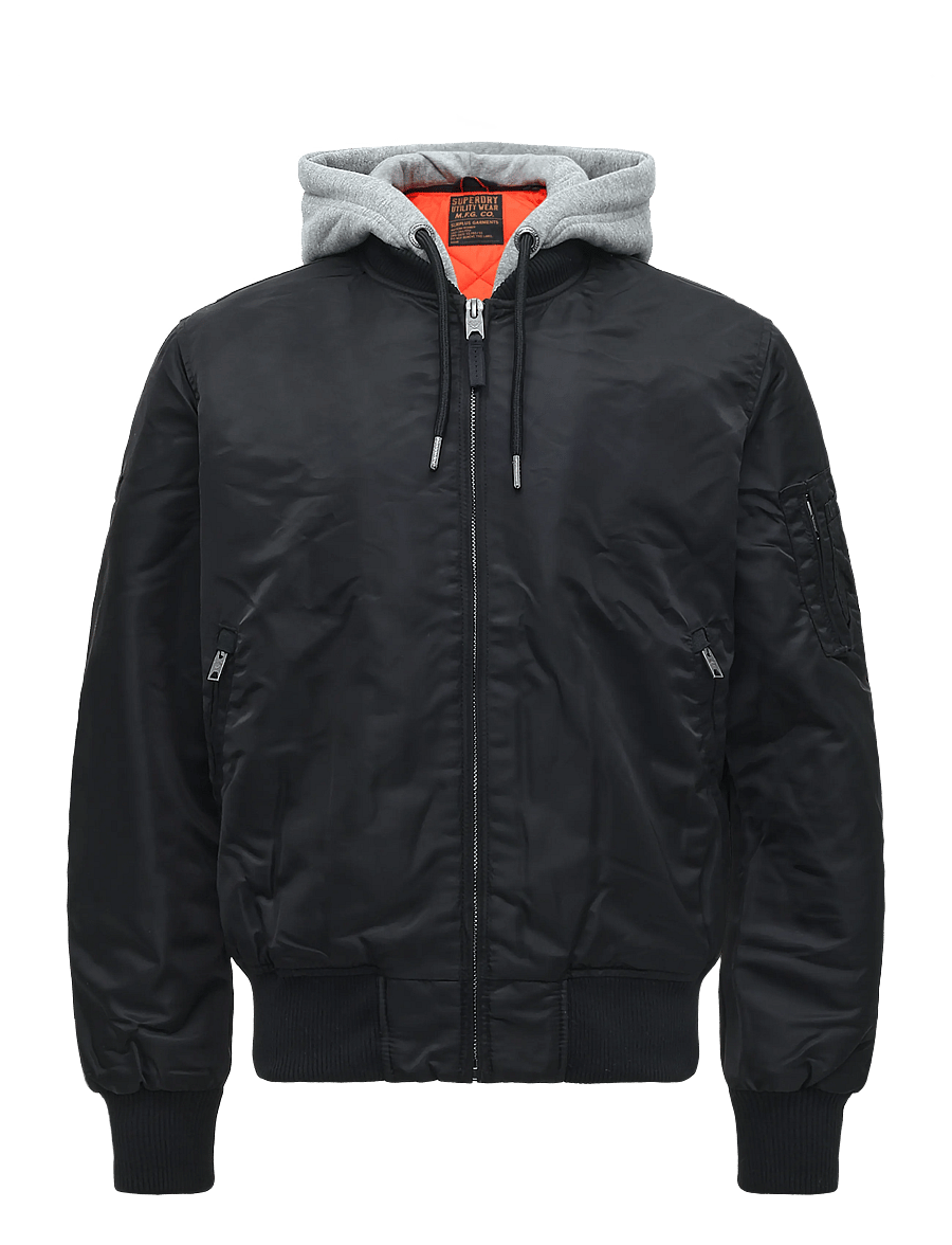 Superdry - HOODED MA1 BOMBER JKT - sügisjoped - jet black - 1