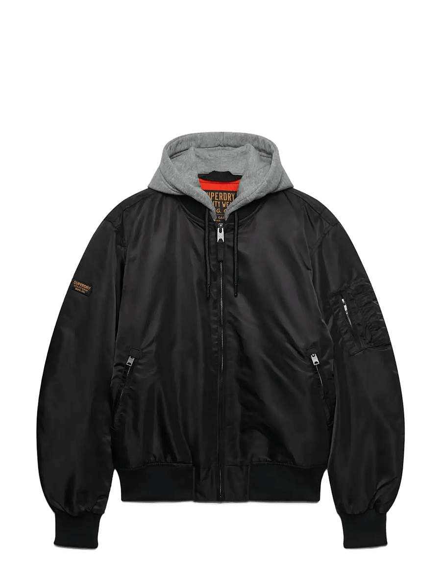 Superdry - HOODED MA1 BOMBER JKT - sügisjoped - jet black - 1