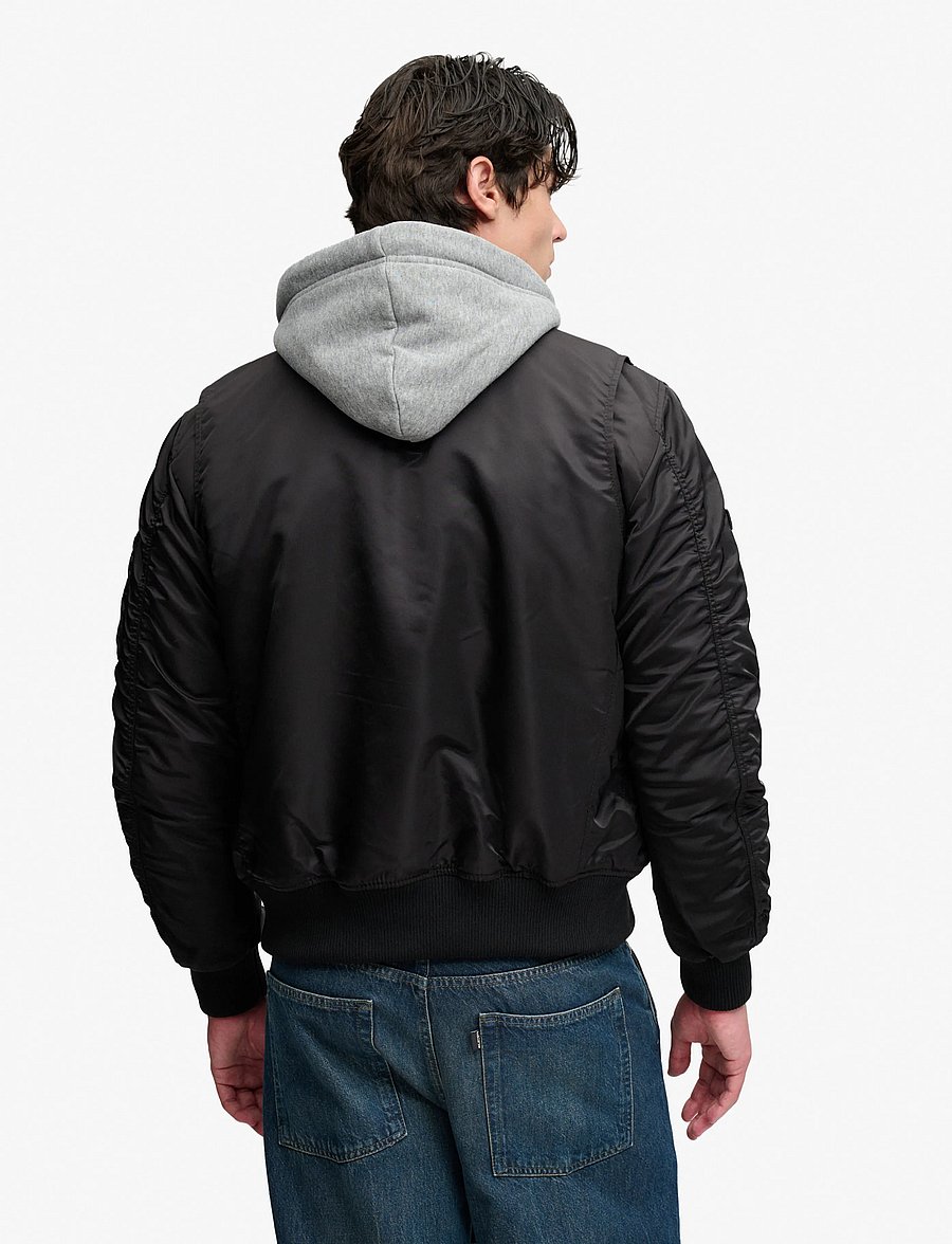Superdry - HOODED MA1 BOMBER JKT - sügisjoped - jet black - 2