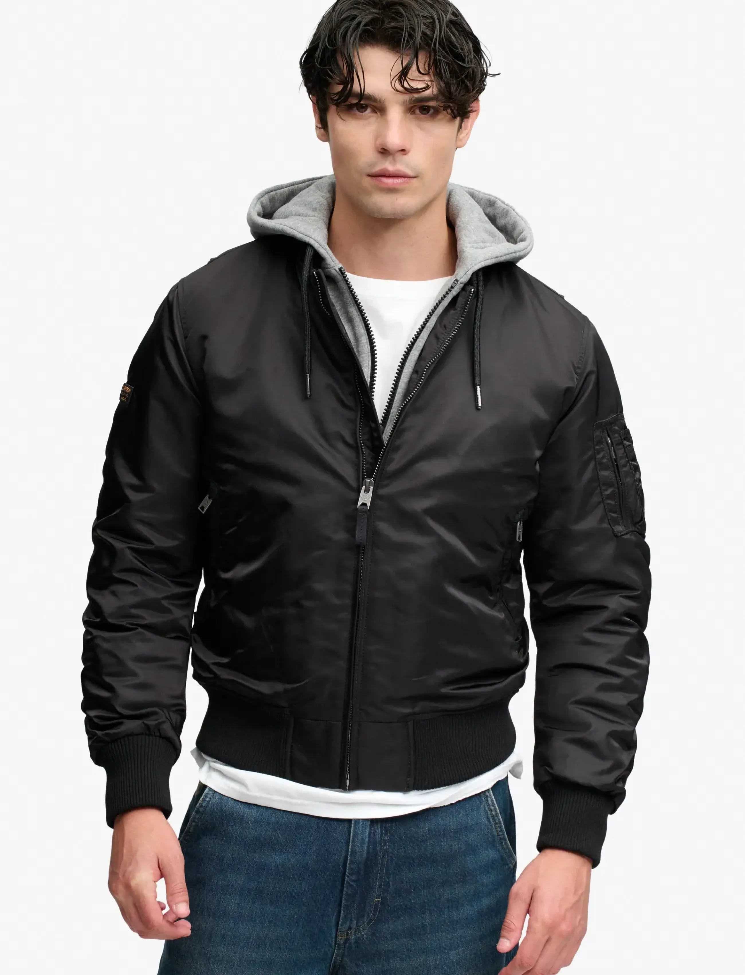 Superdry - HOODED MA1 BOMBER JKT - syystakit - jet black - 5