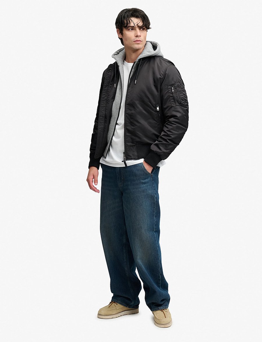 Superdry - HOODED MA1 BOMBER JKT - sügisjoped - jet black - 4
