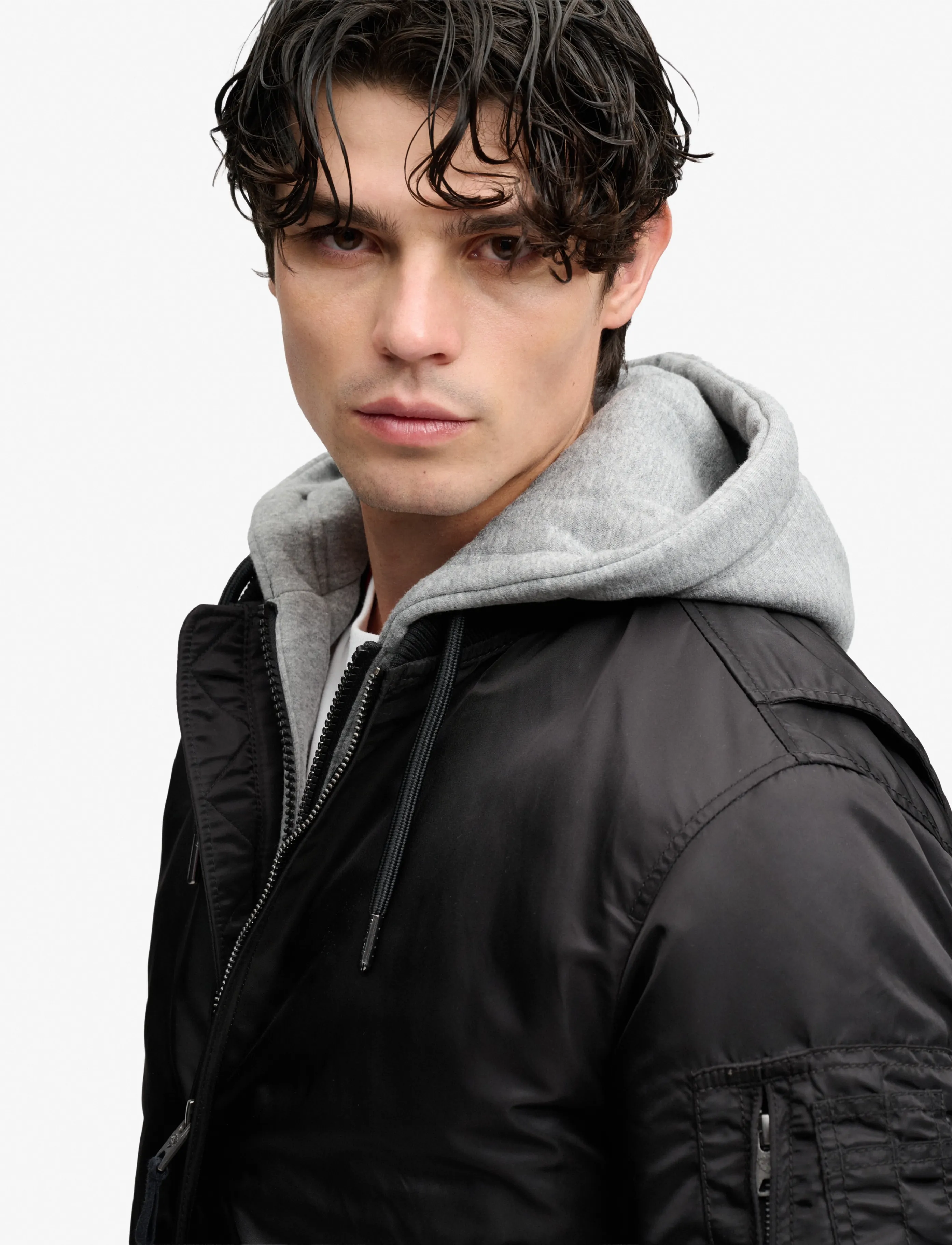 Superdry - HOODED MA1 BOMBER JKT - sügisjoped - jet black - 5