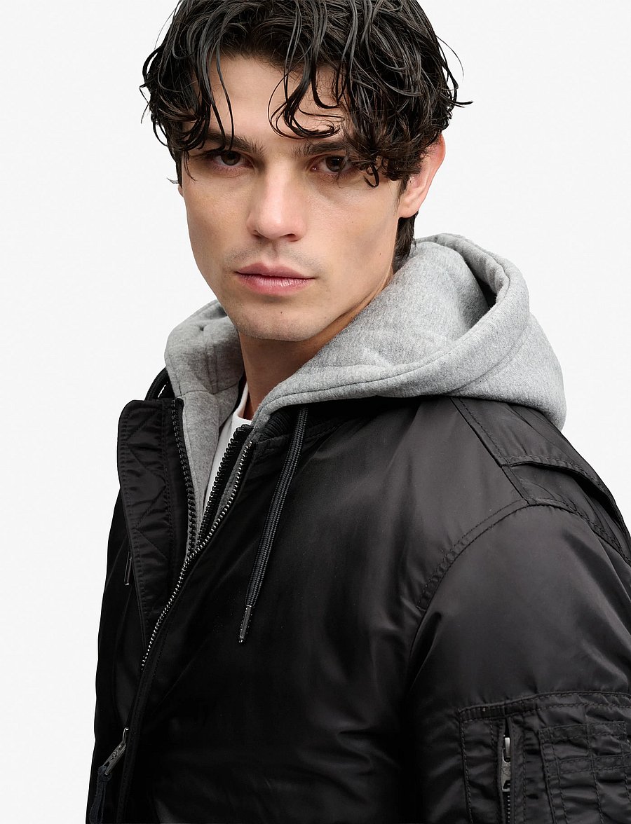 Superdry - HOODED MA1 BOMBER JKT - sügisjoped - jet black - 5