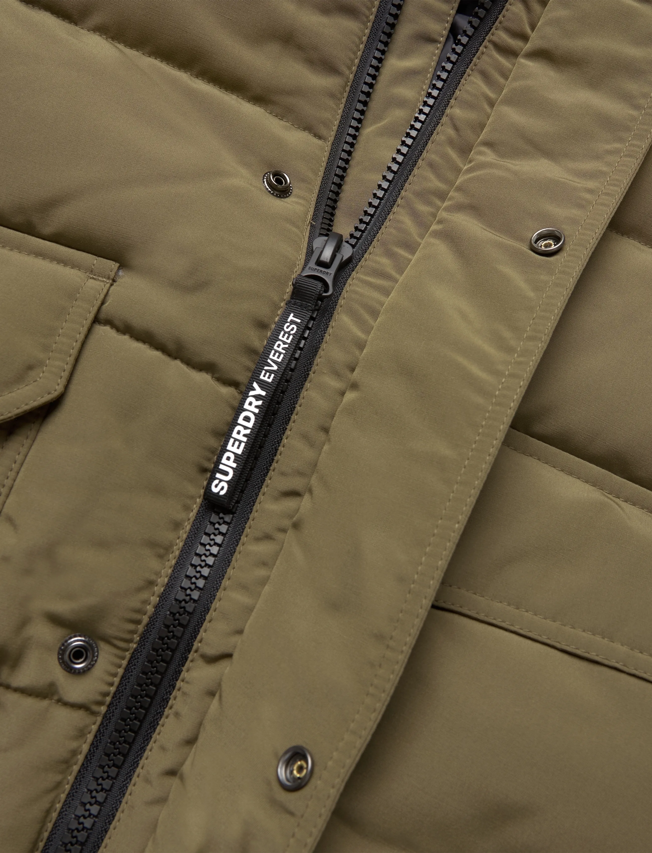 Superdry - EVEREST HOODED PUFFER BOMBER - sügisjoped - military olive - 4