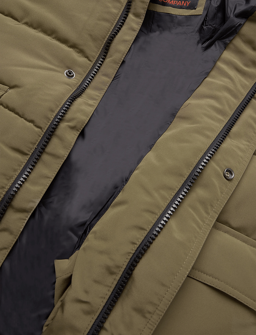 Superdry - EVEREST HOODED PUFFER BOMBER - sügisjoped - military olive - 5