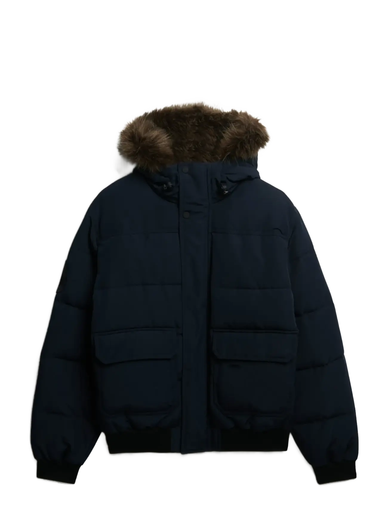 Superdry EVEREST HOODED PUFFER BOMBER - Vinterjakker - NORDIC CHROME NAVY / navy